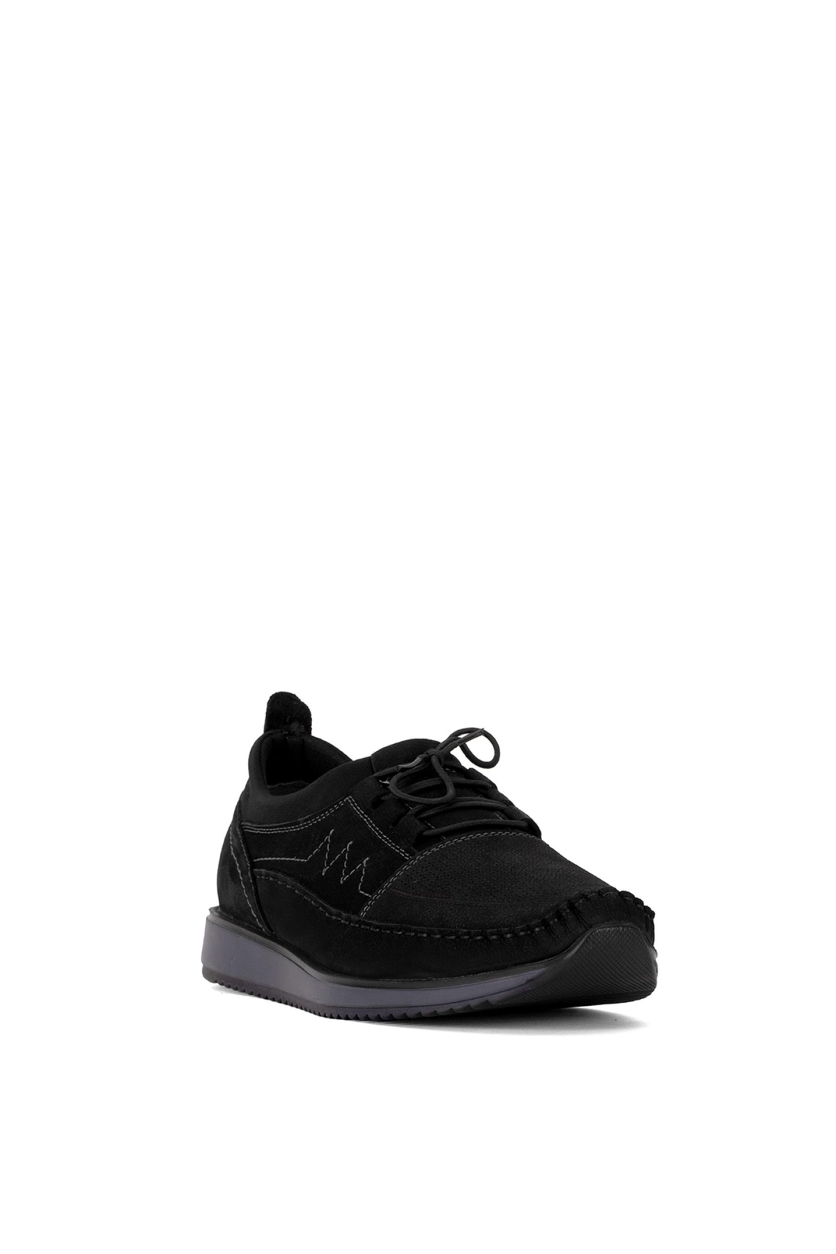 Elit DR69N Erkek Hakiki Nubuk Deri Ortopedik Casual Ayakkabı Siyah - Görsel 3