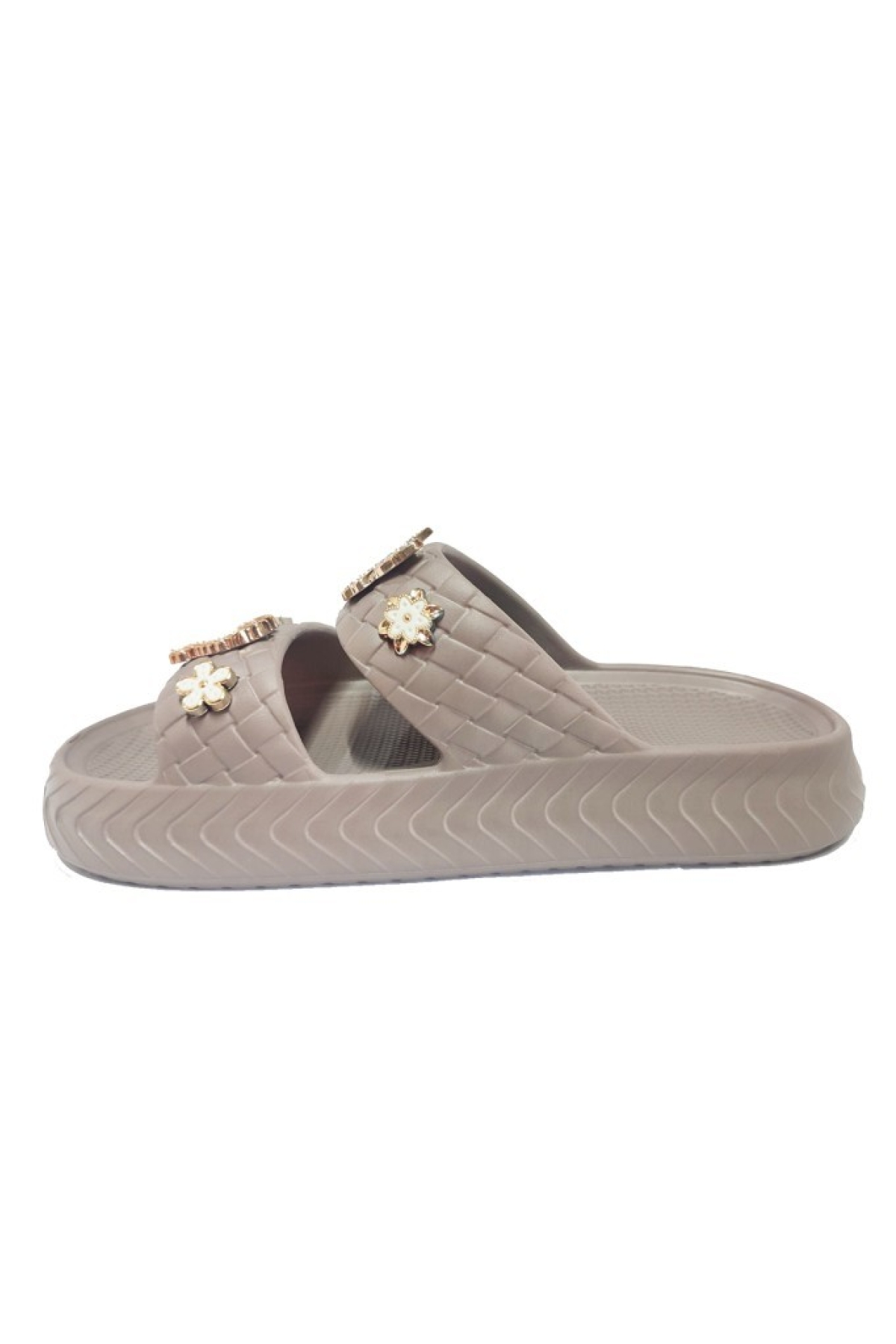 E800-17-25 Yeni Örgülü Taşli Kadın Terlik - Görsel 3