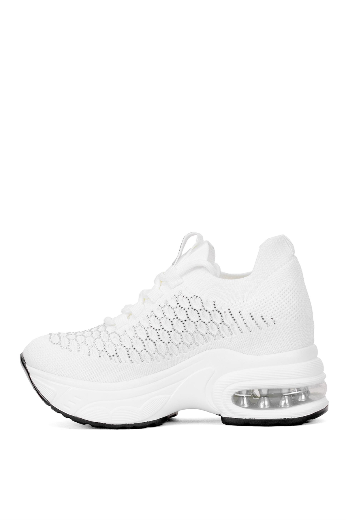 25Y300-22 Kadın Taşlı Yürüyüş Ayakkabısı Beyaz - Görsel 4