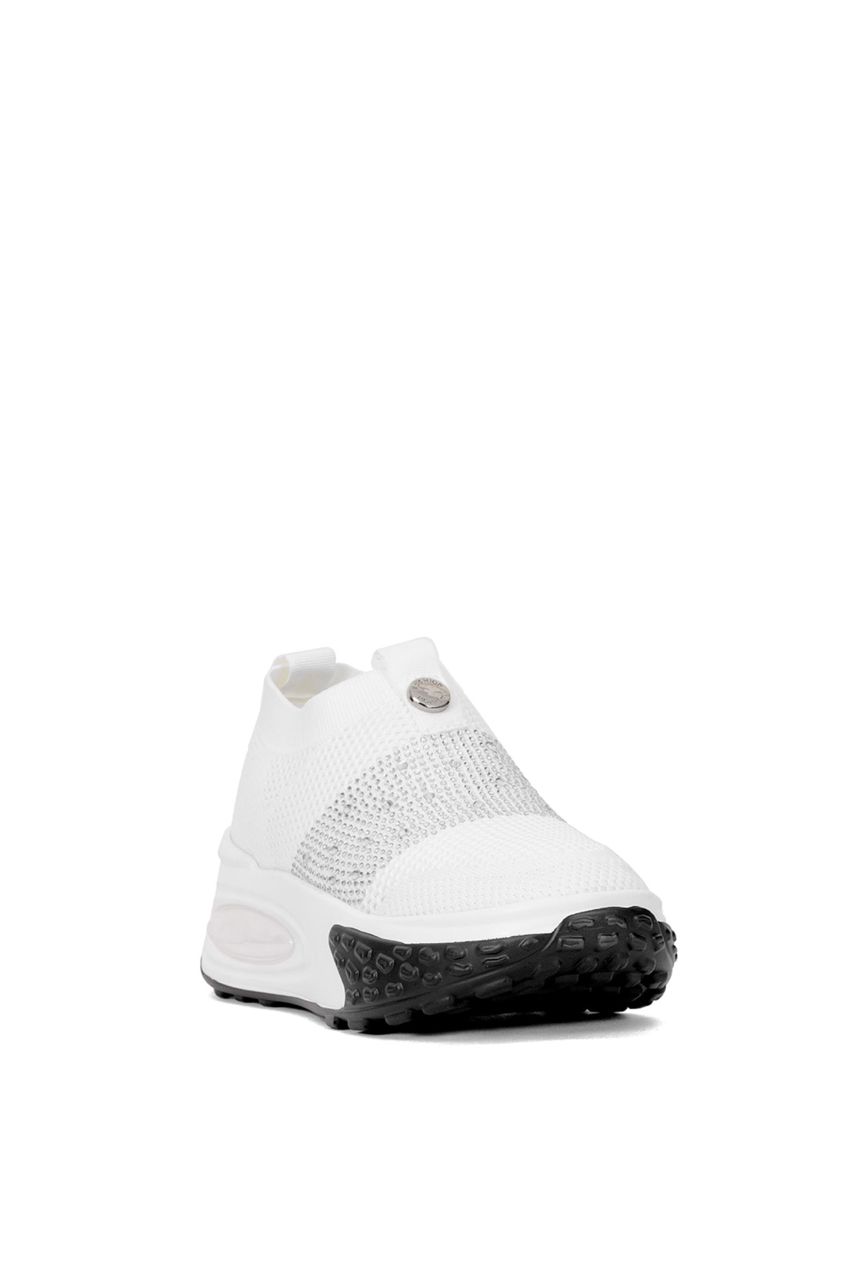 25Y305-4 Kadın Taşlı Yürüyüş Ayakkabısı Beyaz - Görsel 3