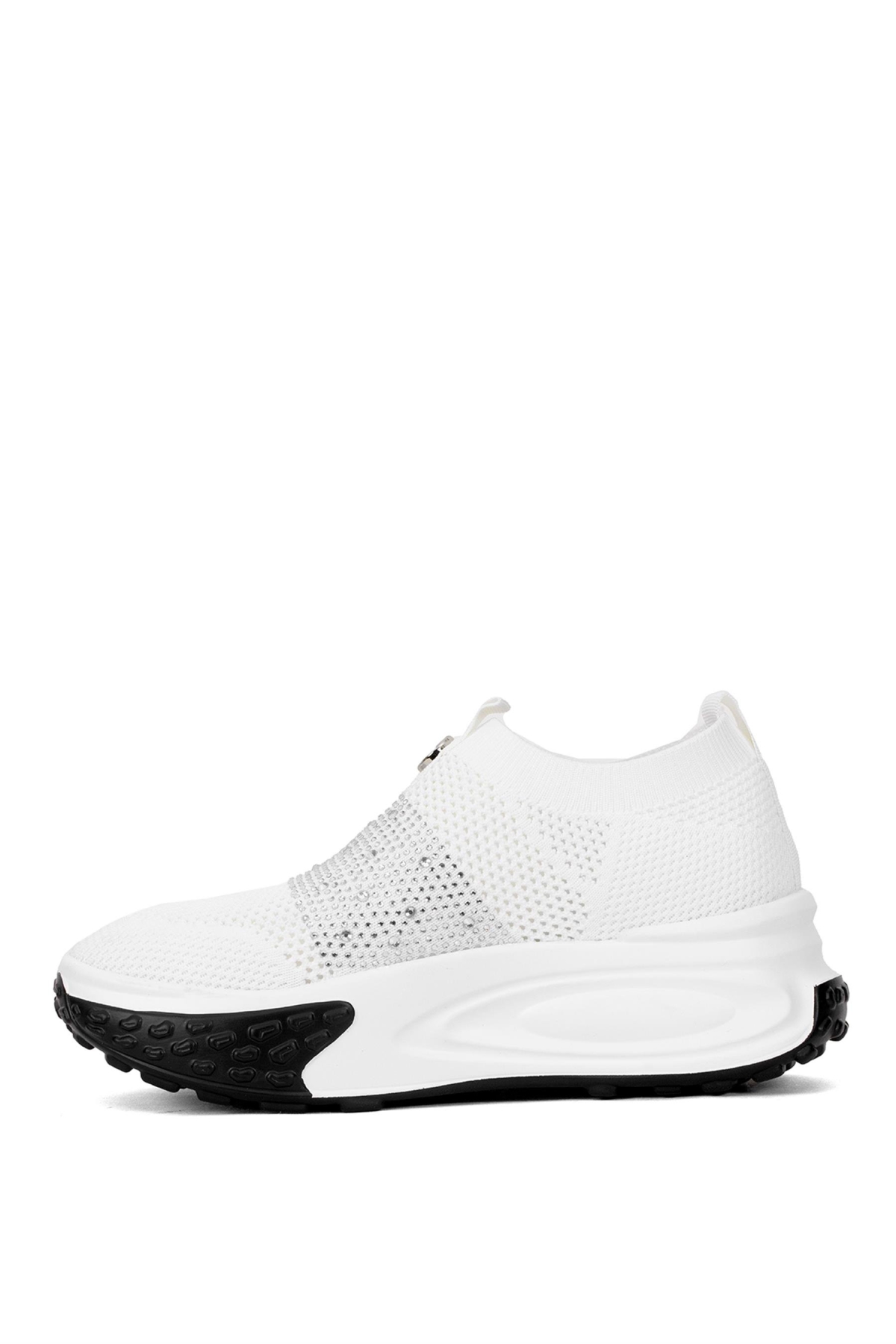 25Y305-4 Kadın Taşlı Yürüyüş Ayakkabısı Beyaz - Görsel 4