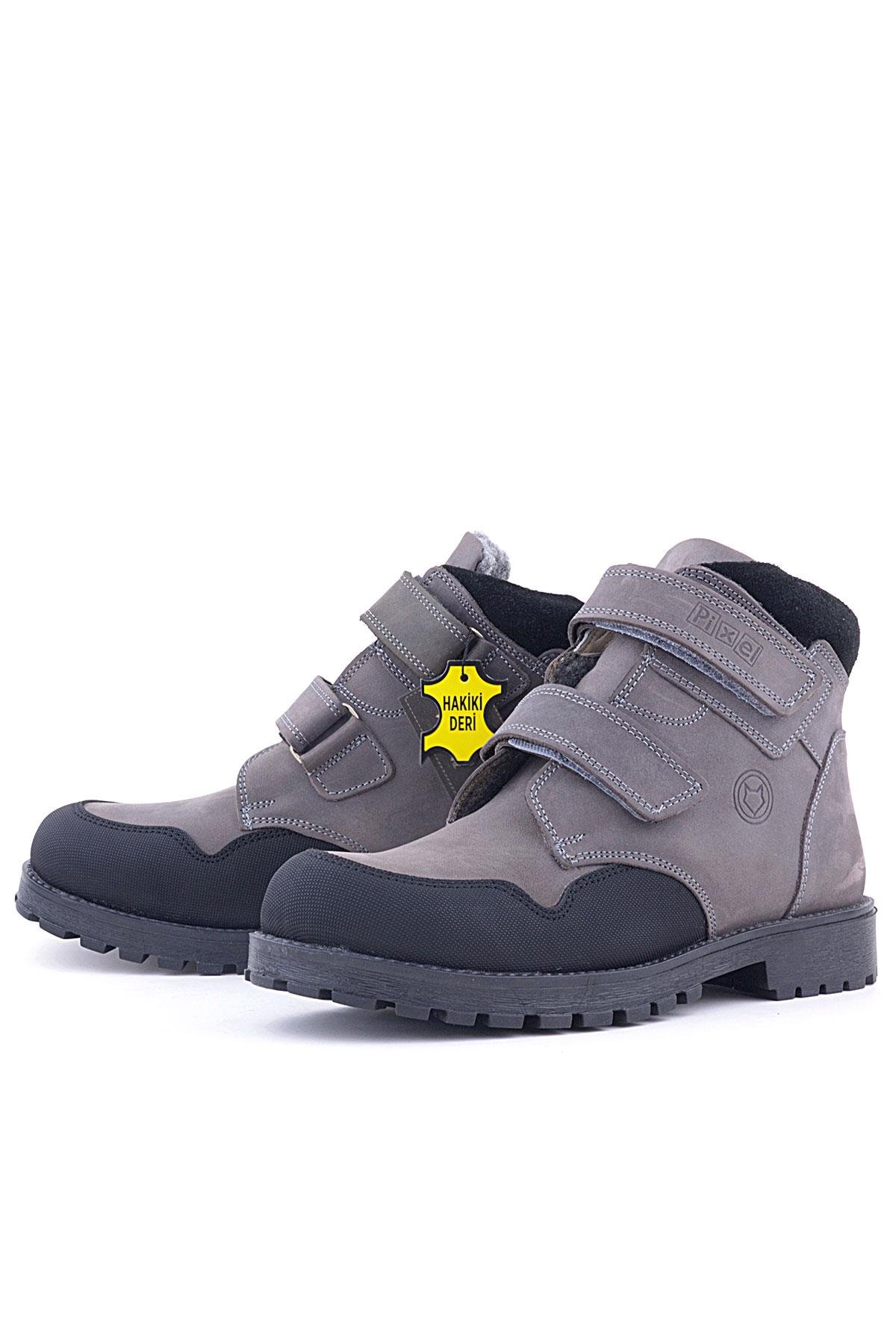 Pixel Hakiki Deri Gri Cırtlı Erkek Çocuk Bot - Görsel 6