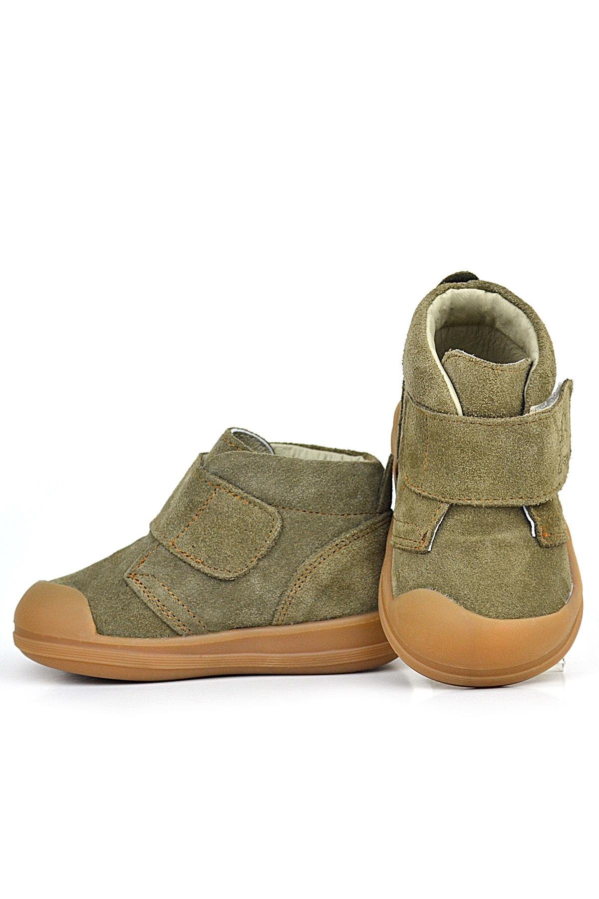 Yoohoo Hakiki Deri Haki Yeşil Cırtlı Unisex Bebek Bot - Görsel 7