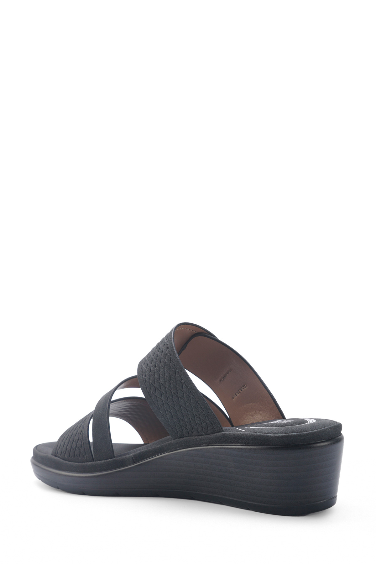 105511.Z5FX Siyah Kadın Dolgu Topuk Terlik - Görsel 4