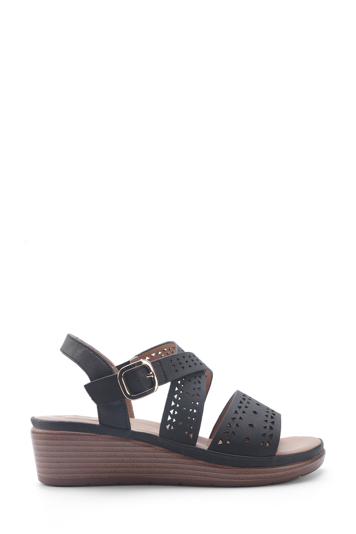 105513.Z5FX Siyah Kadın Comfort Sandalet - Görsel 2