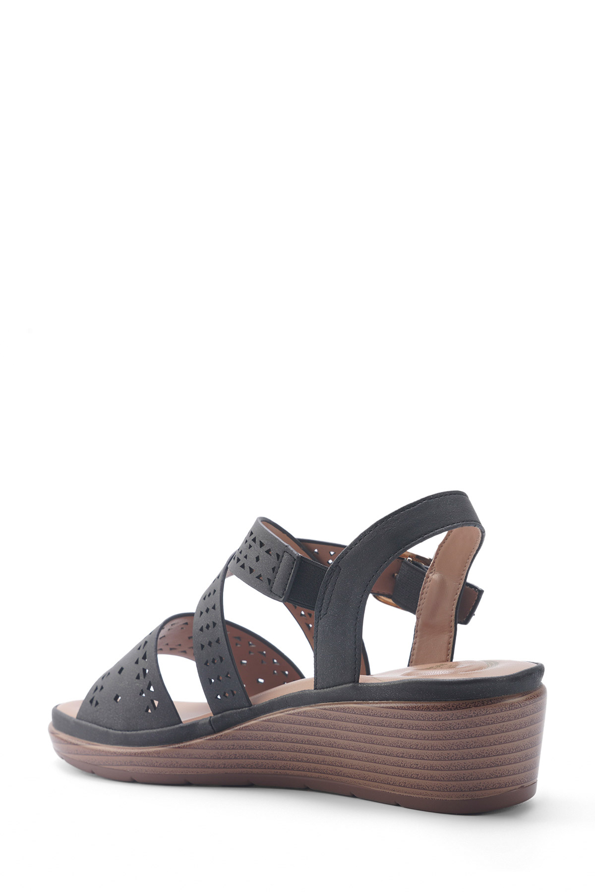 105513.Z5FX Siyah Kadın Comfort Sandalet - Görsel 4