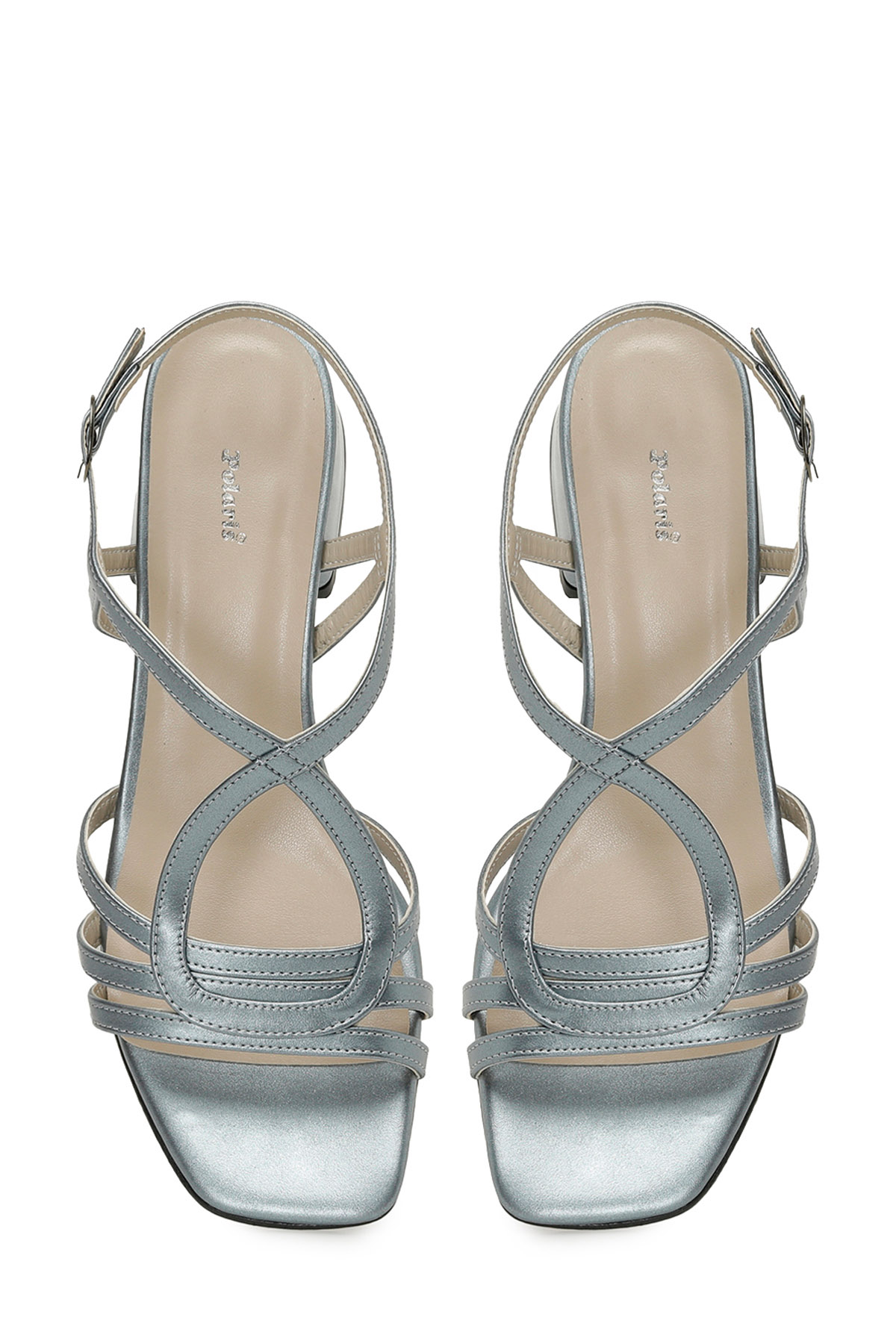 Polaris 325077.Z 5FX Mavi Kadın Topuklu Sandalet - Görsel 5