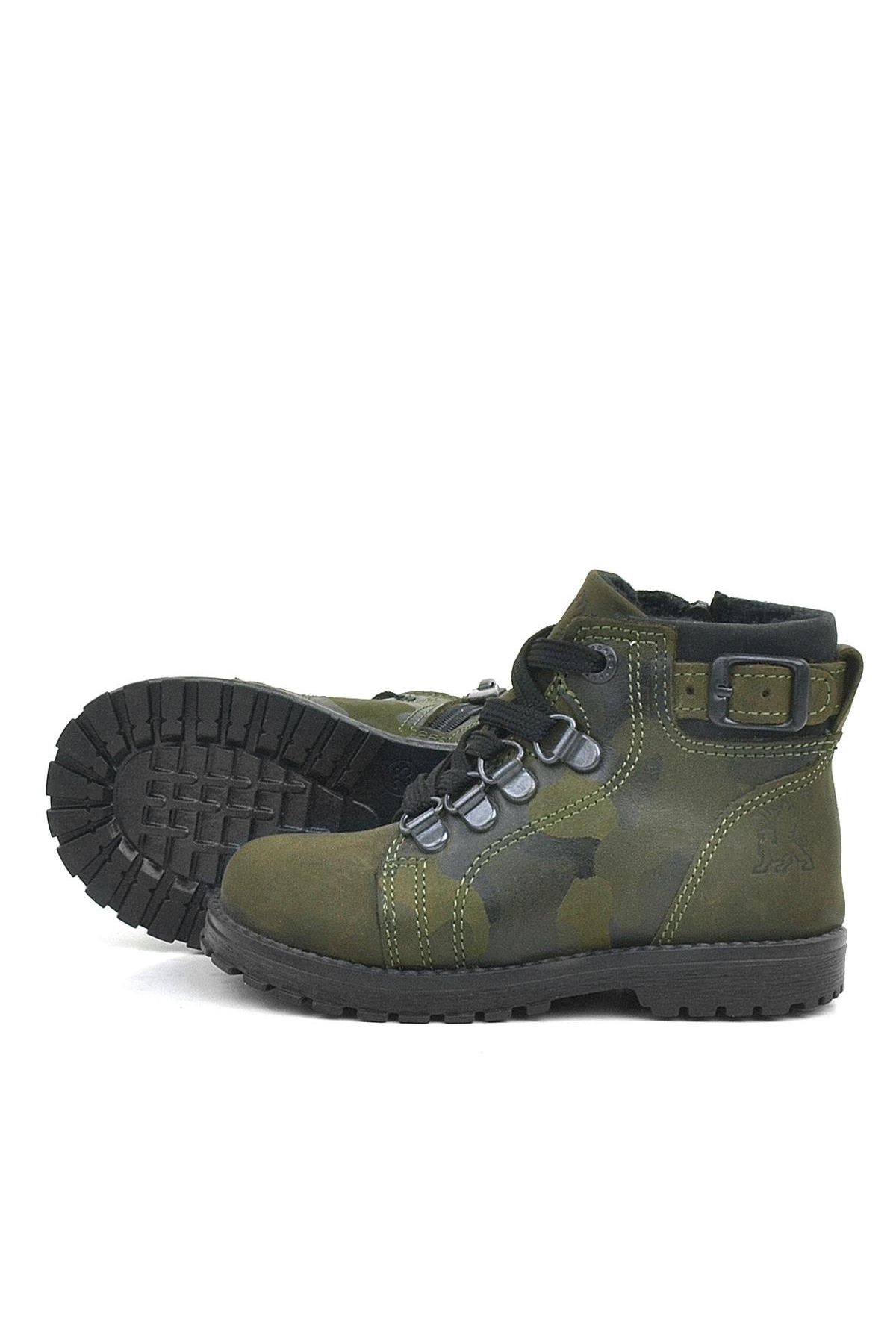 Griffon Hakiki Deri Haki Yeşil Kamuflaj Bebek Bot - Görsel 5