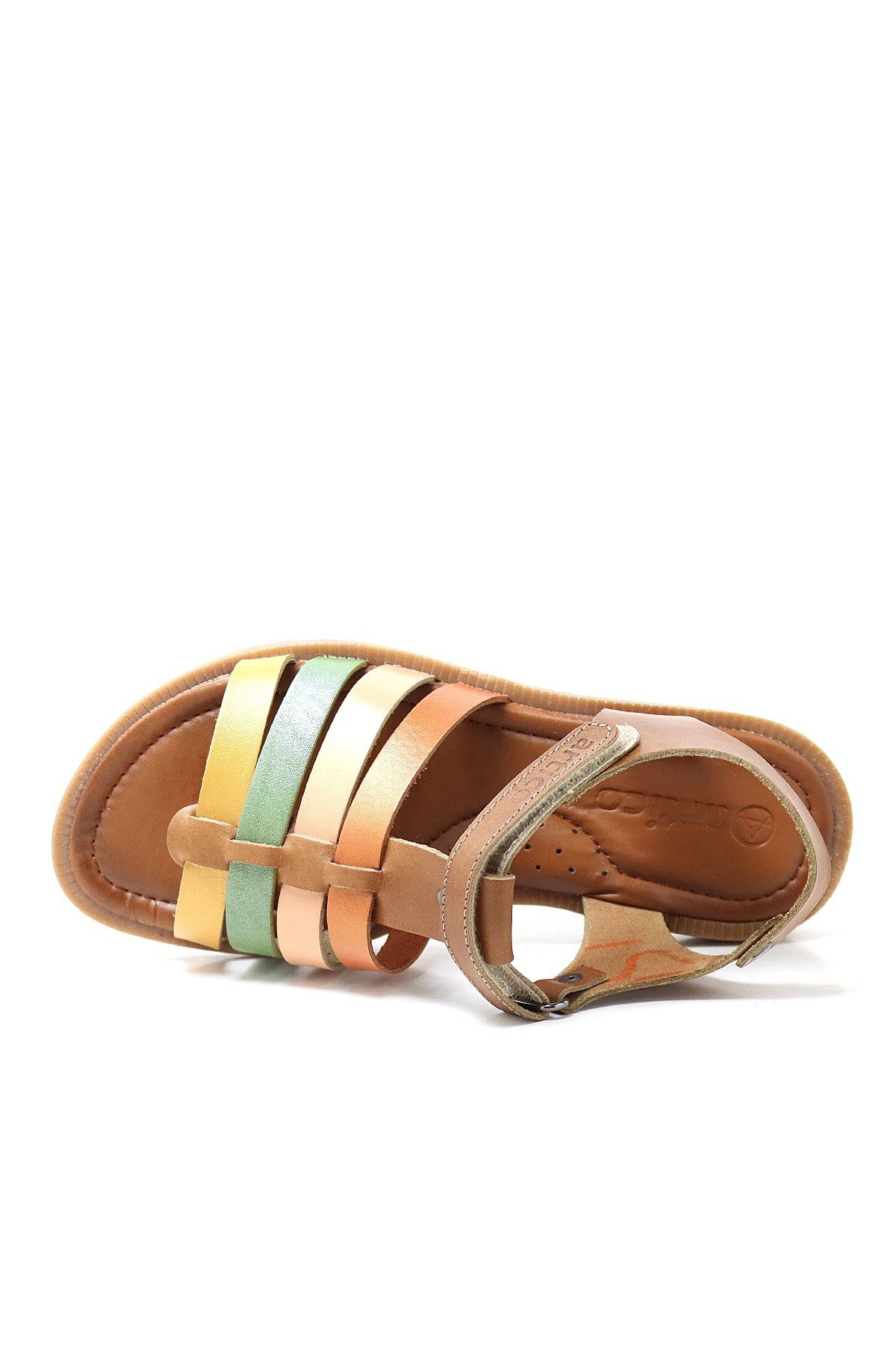 Artico Bellini Hakiki Deri Taba Vaketa Kız Çocuk Sandalet - Görsel 7