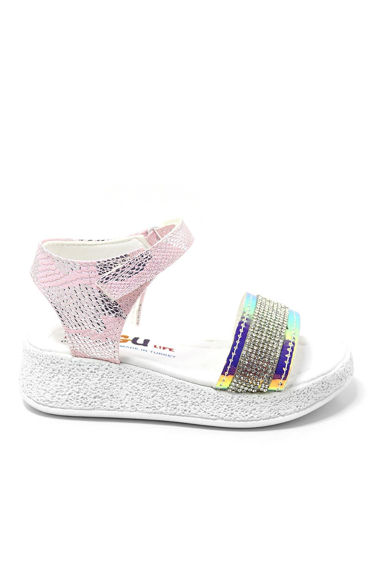 Artico Pingu Gloria Pembe Taşlı Kız Çocuk Sandalet - Görsel 3