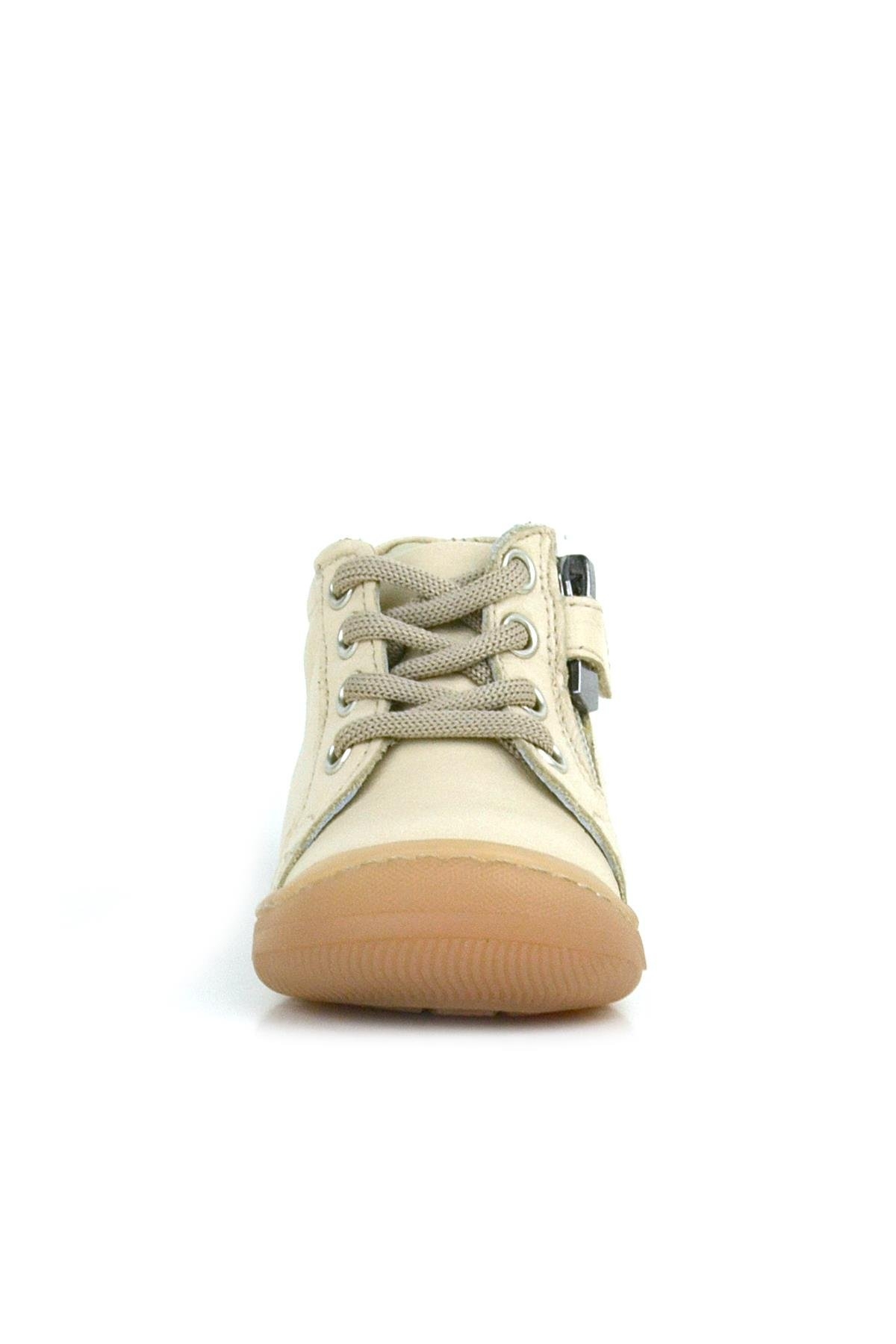 Anatomik Yumuşak Hakiki Deri Fermuarlı Bej Bebek Bot Ayakkabı - Görsel 4