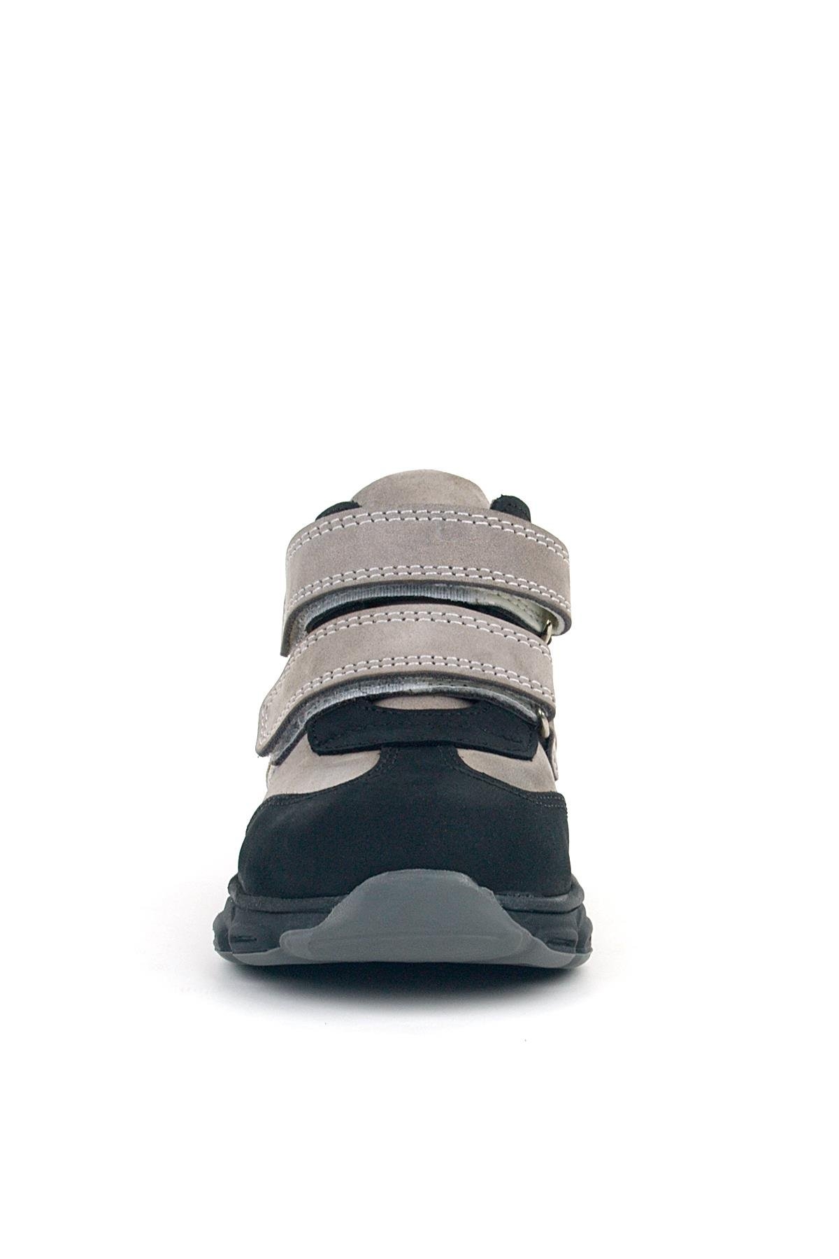 Hakiki Deri Gri Siyah Bebek Spor Bot Ayakkabı - Görsel 4