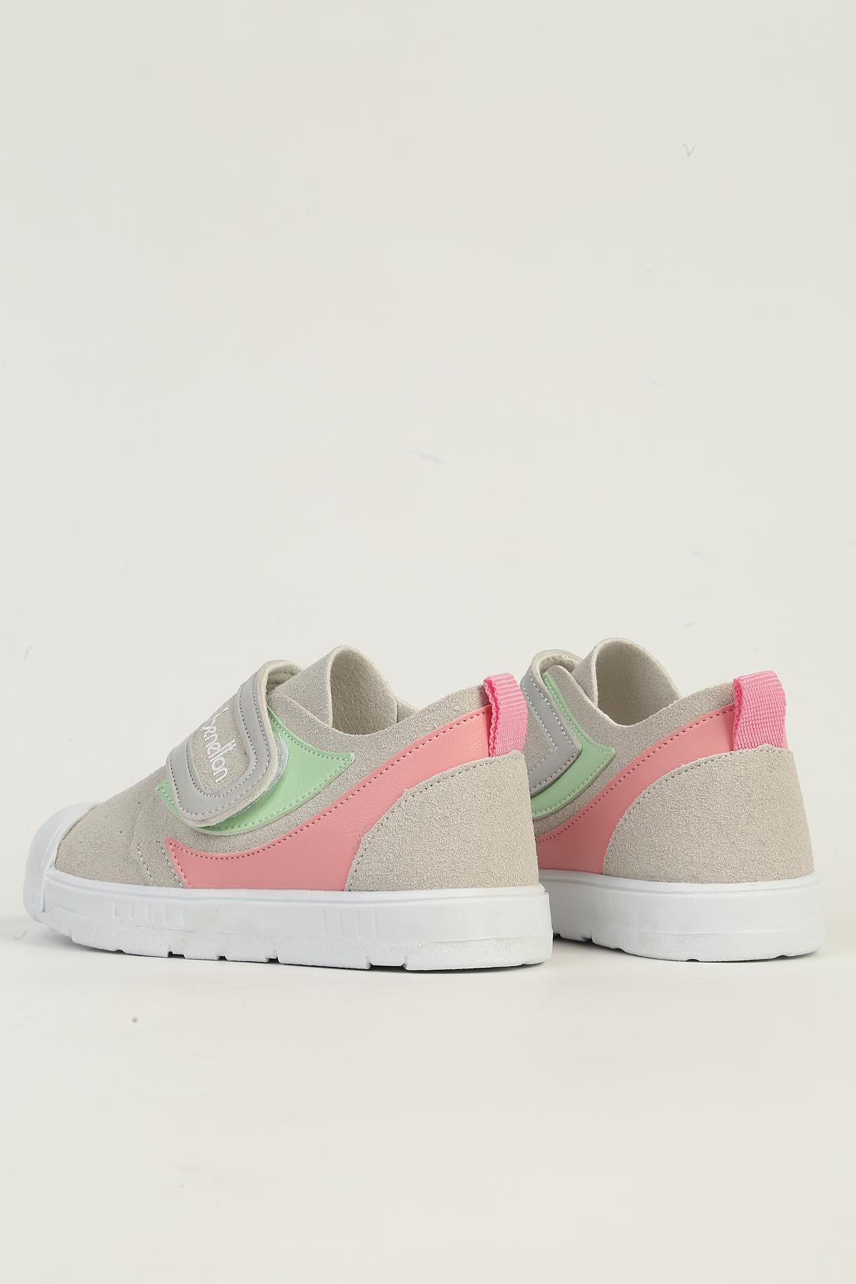 Gri Pembe Çocuk Spor Ayakkabı BN-1403 - Görsel 4