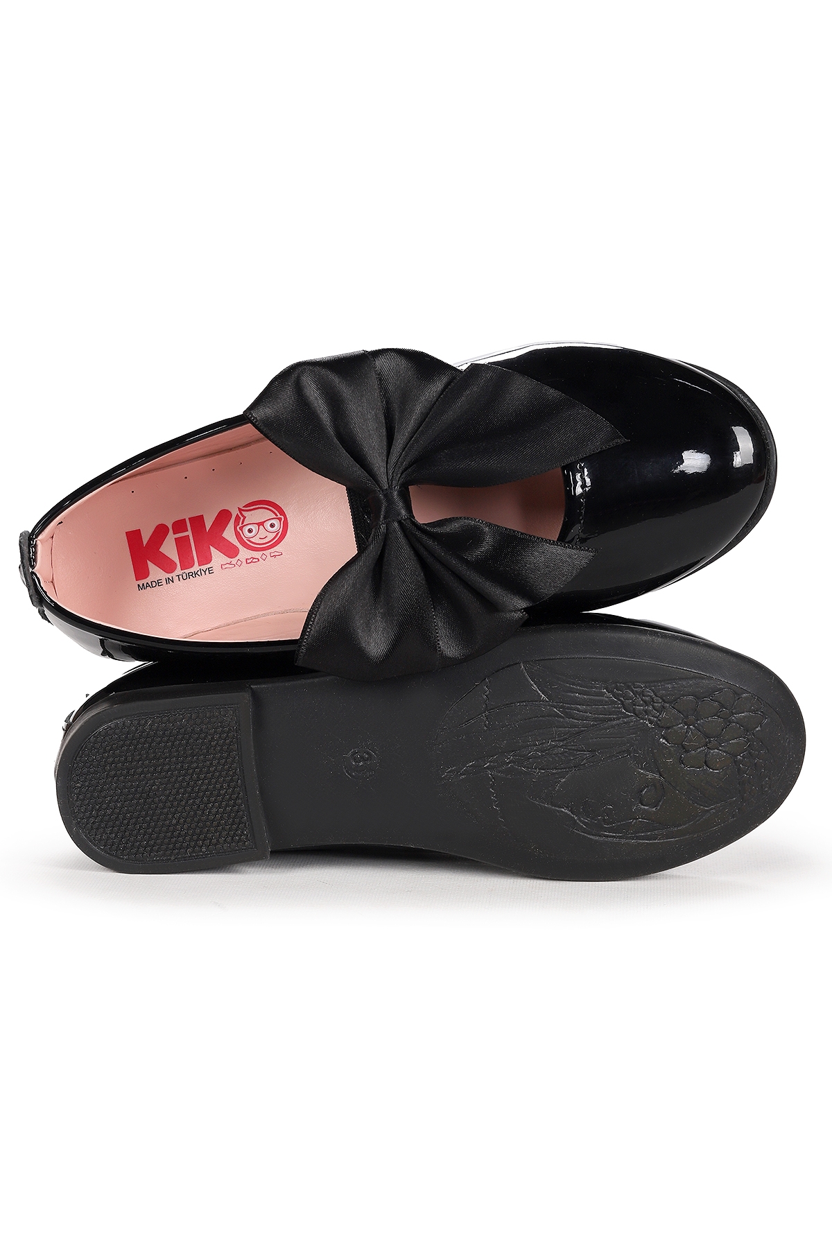 Tari Rugan Fiyonk Lastikli Kız Çocuk Babet Ayakkabı Siyah - Görsel 6