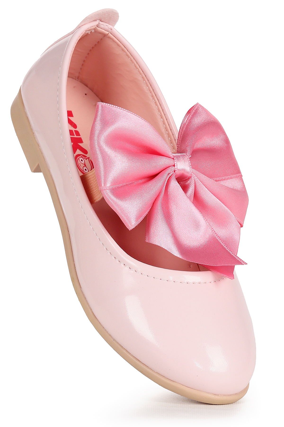 Tari Rugan Fiyonk Lastikli Kız Çocuk Babet Ayakkabı Pudra - Görsel 4