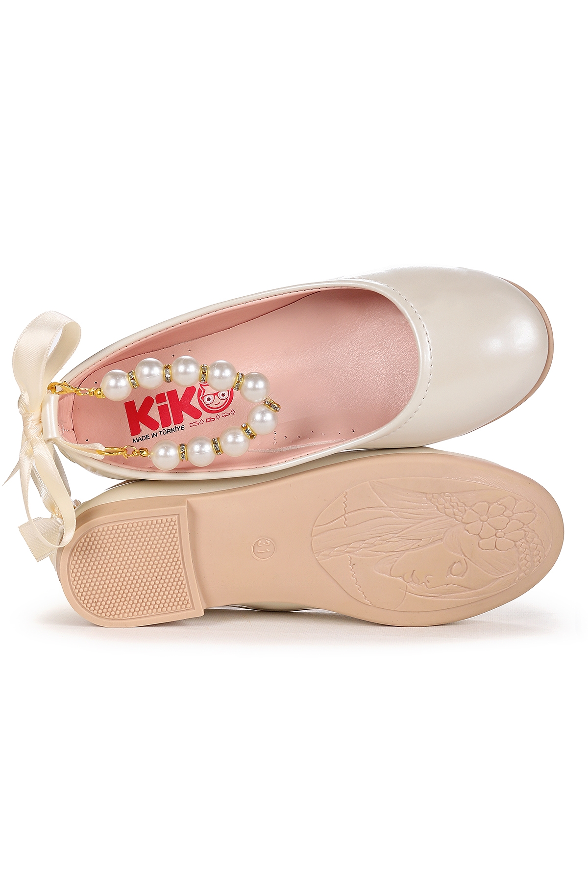 Kiko Kids Kiko Kids Beyaz Blanch İncili Lastikli Kız Çocuk Babet Ayakkabı Sedef | Flo Beyaz - 6. görsel