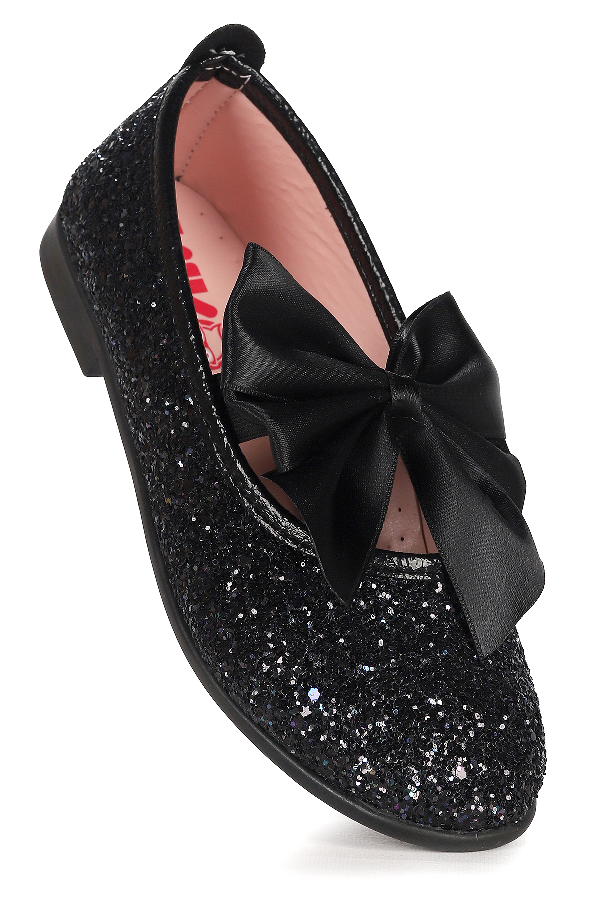 Tari Cam Kırığı Fiyonk Lastikli Kız Çocuk Babet Ayakkabı Siyah - Görsel 4