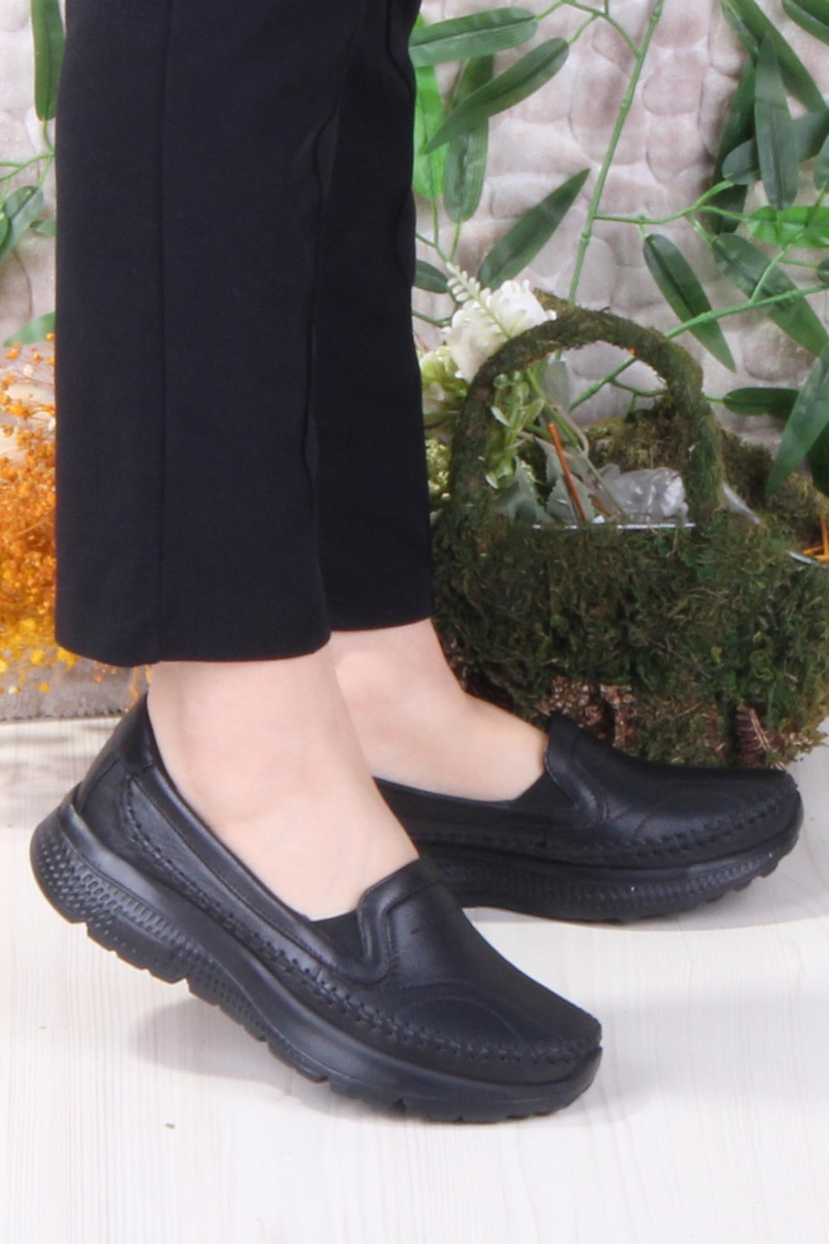 42023 Hafif Rahat Esnek Hakiki Deri Kadın Ayakkabı - Görsel 2