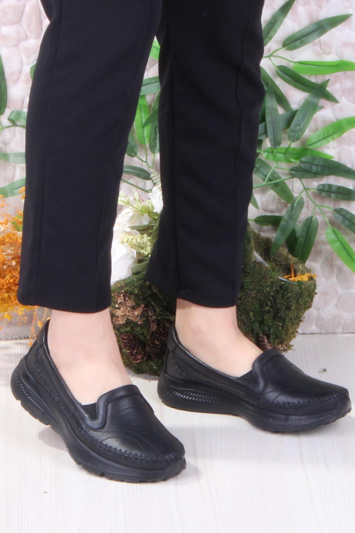 42023 Hafif Rahat Esnek Hakiki Deri Kadın Ayakkabı - Görsel 3