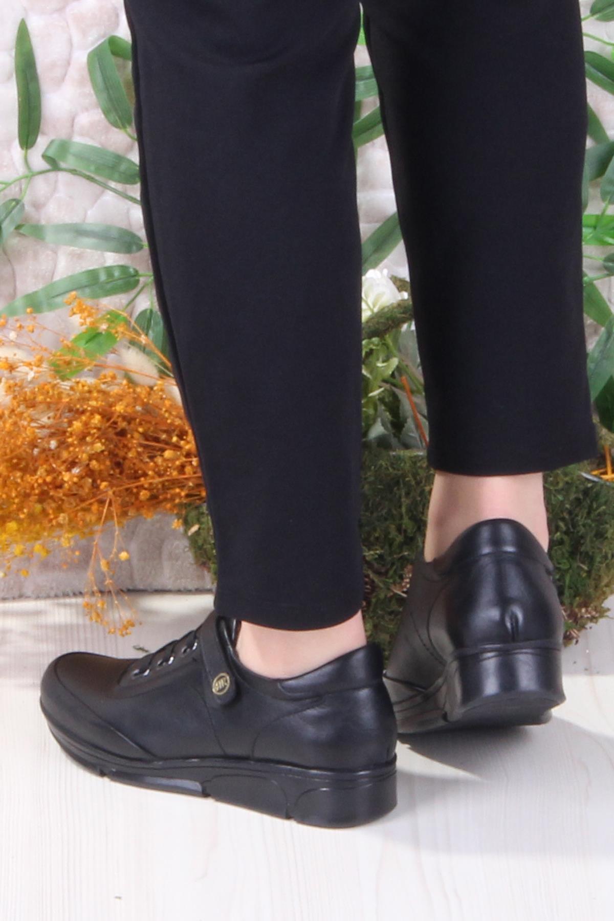 4213 Rahat Esnek Cırtlı Hakiki Deri Kadın Ayakkabı - Görsel 5