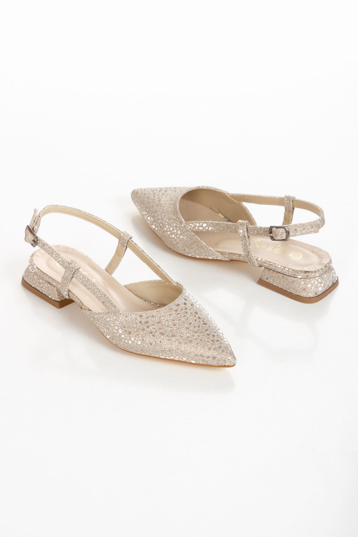 Patrıcıa Gold Garantili Arkası Açık Sivri Burunlu Kadın Kısa Topuklu Ayakkabı PATRICIA-5489 - Görsel 5