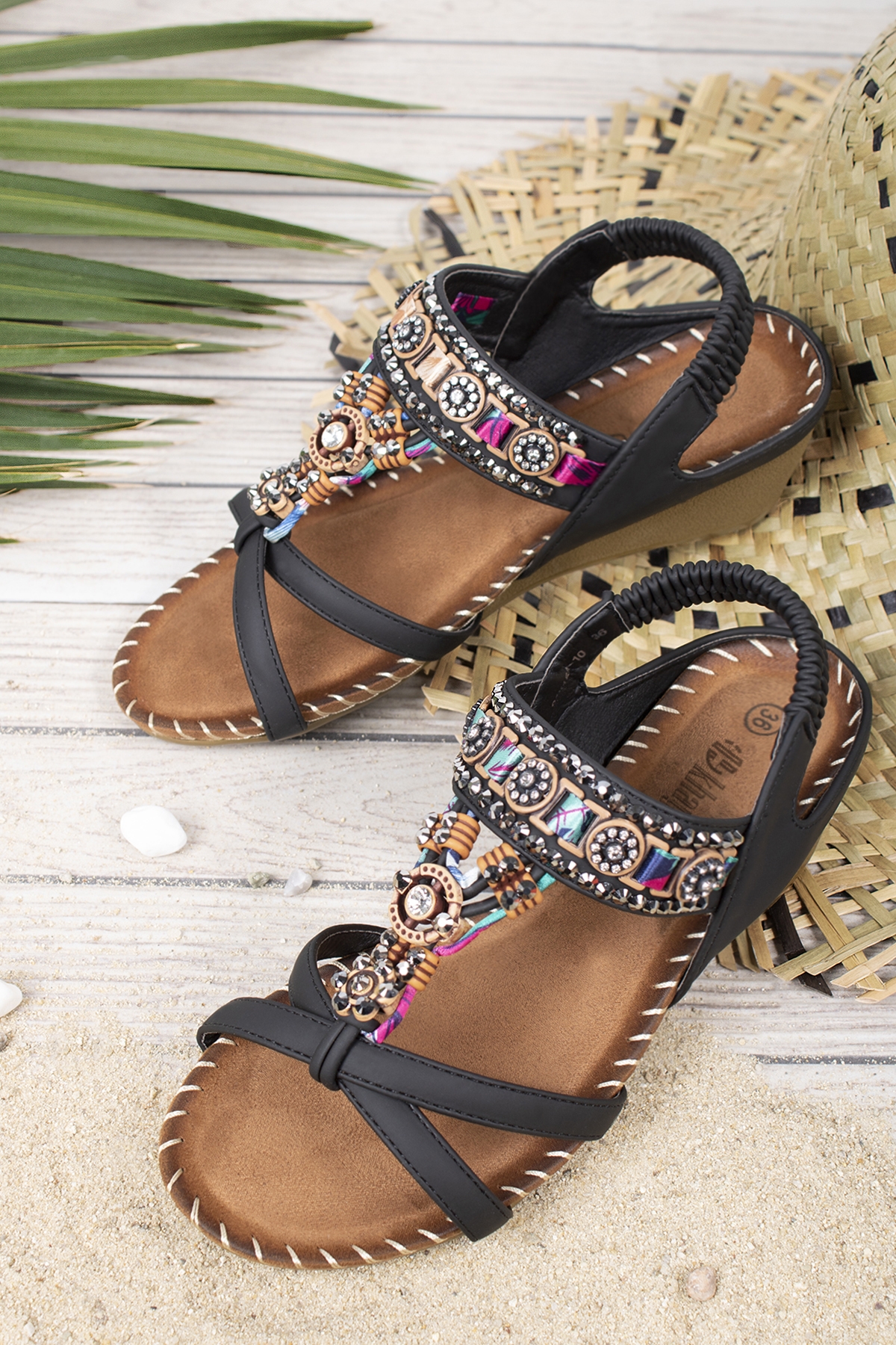 Anatolia Anatomik Fashion Taşlı Günlük Kadın Sandalet - Görsel 2