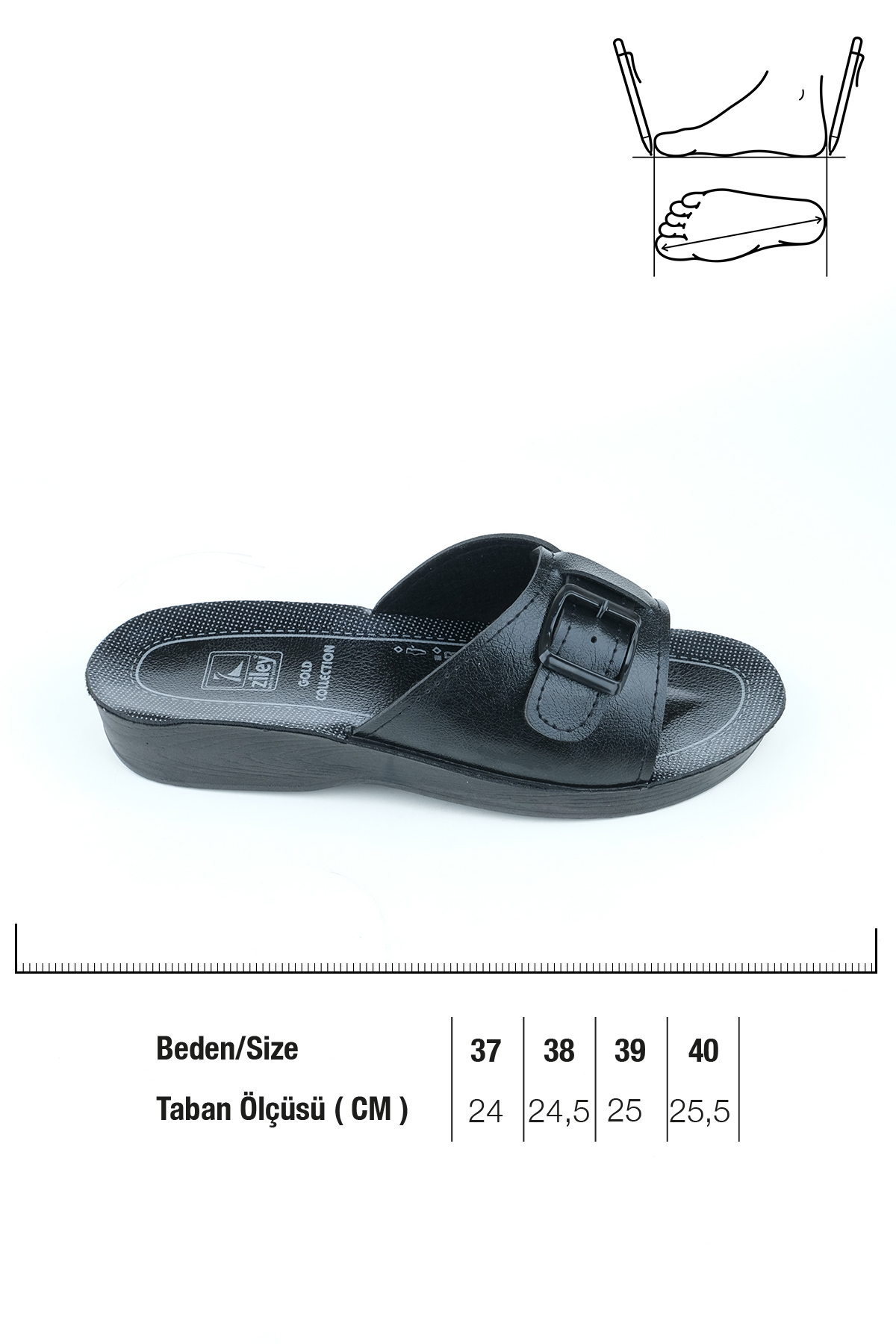 Zi̇ley Zi̇ley Siyah Ziley Yazlık Kadın Tek Toka Ayarlanabilir Günlük Terlik Sandalet & Terlik | Flo Siyah - 4. görsel