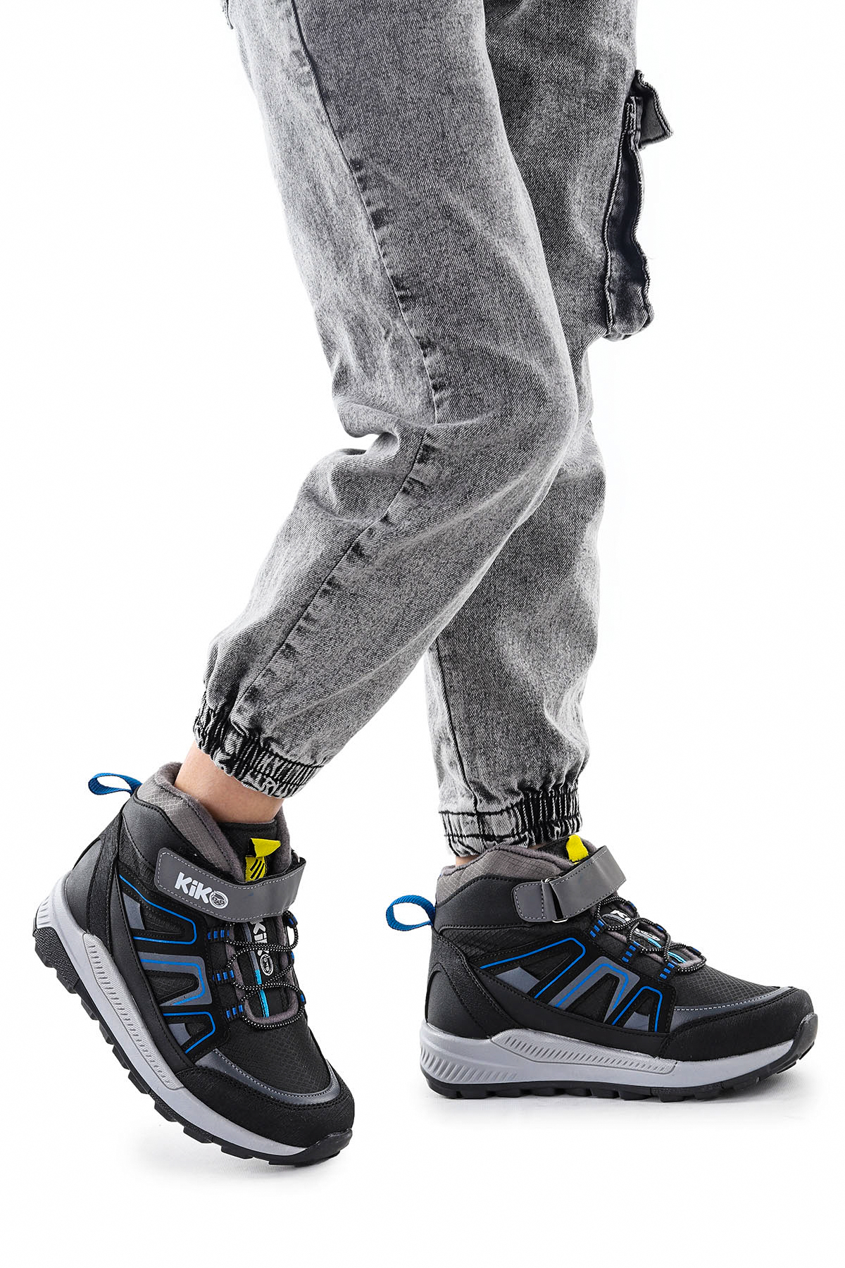 Kiko Kids Kiko Kids Çok Renkli Krafti Termo Taban Cırtlı Erkek Çocuk Bot Siyah - Saks Mavi | Flo Çok Renkli - 3. görsel