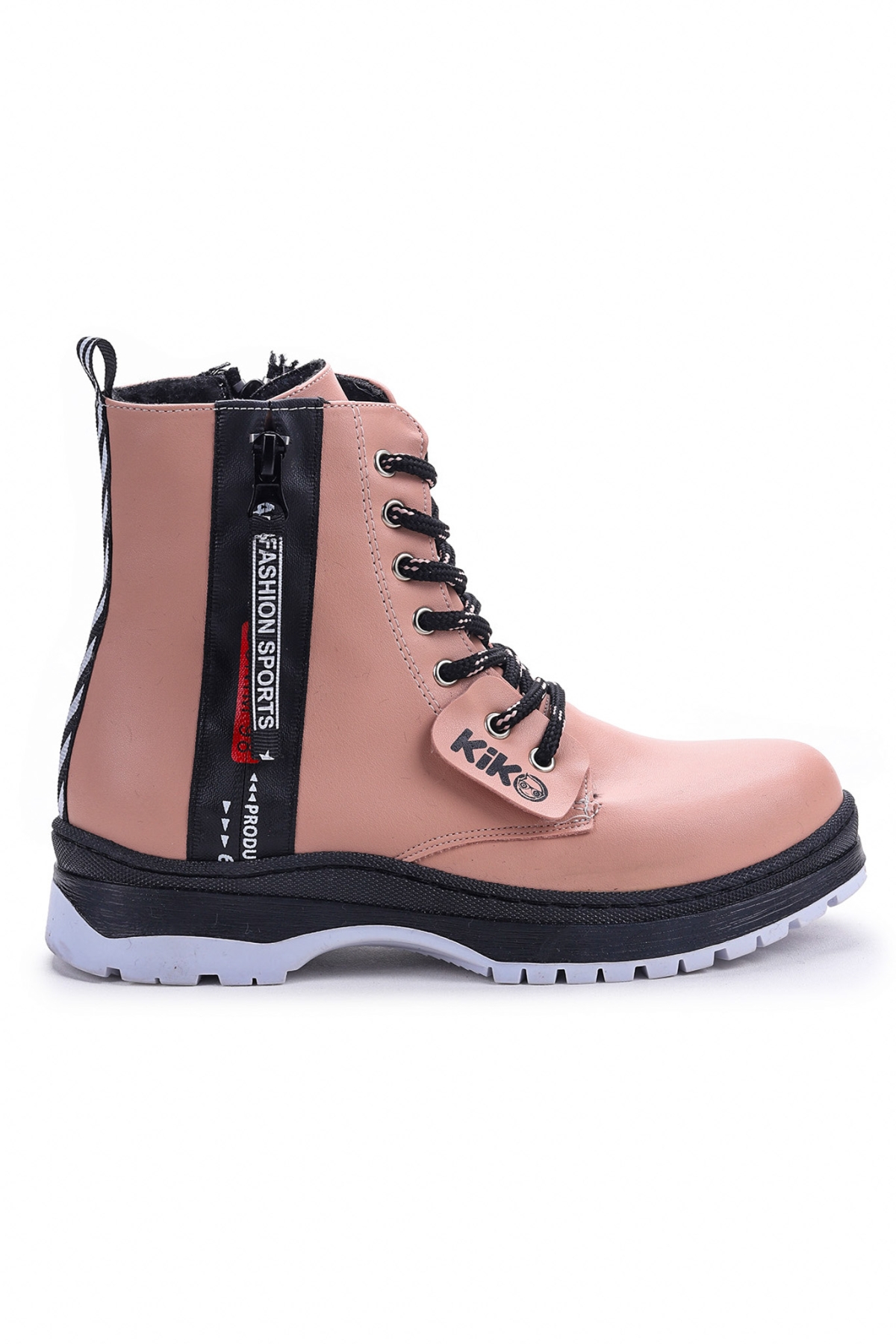 Fashion Cilt Fermuarlı Termo Taban Kız Çocuk Bot Pudra - Görsel 5