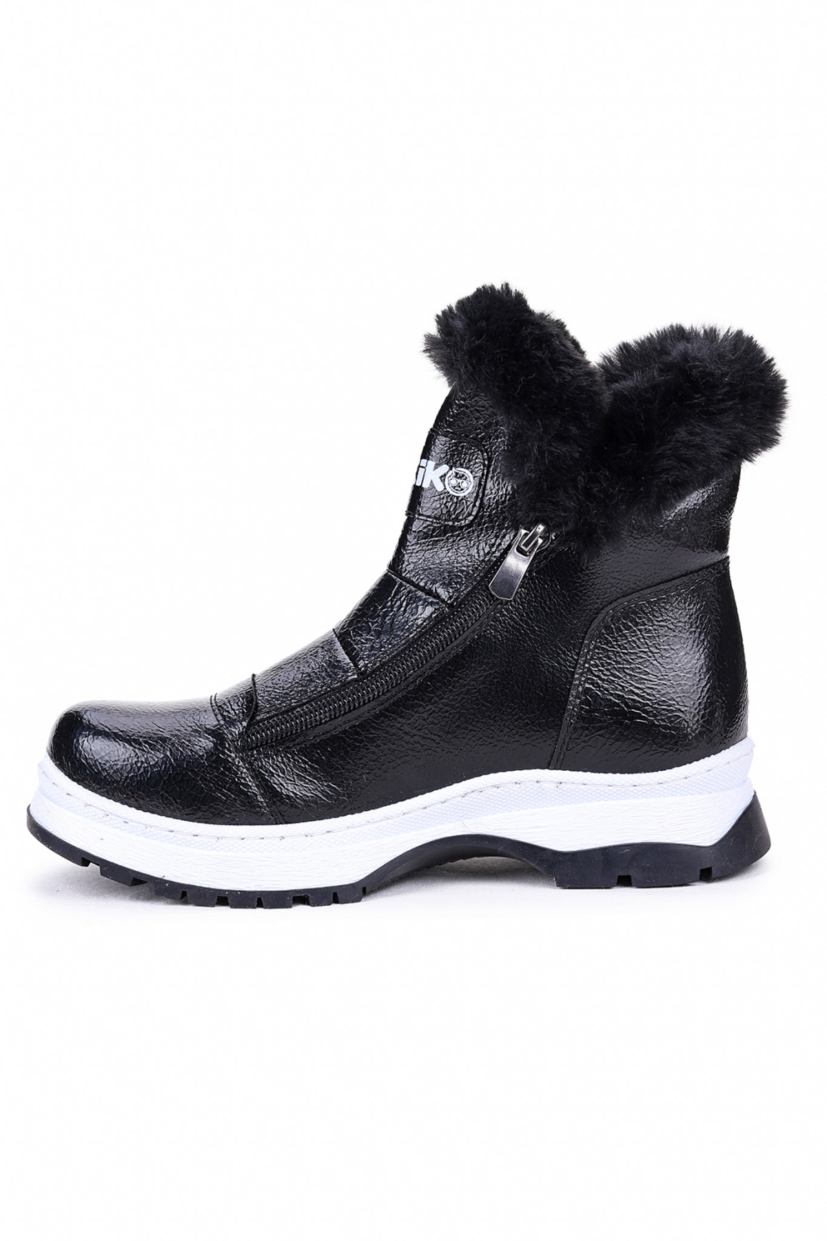 Bente Rugan Çatlak Fermuarlı Kız Çocuk Bot Ayakkabı Siyah - Görsel 6