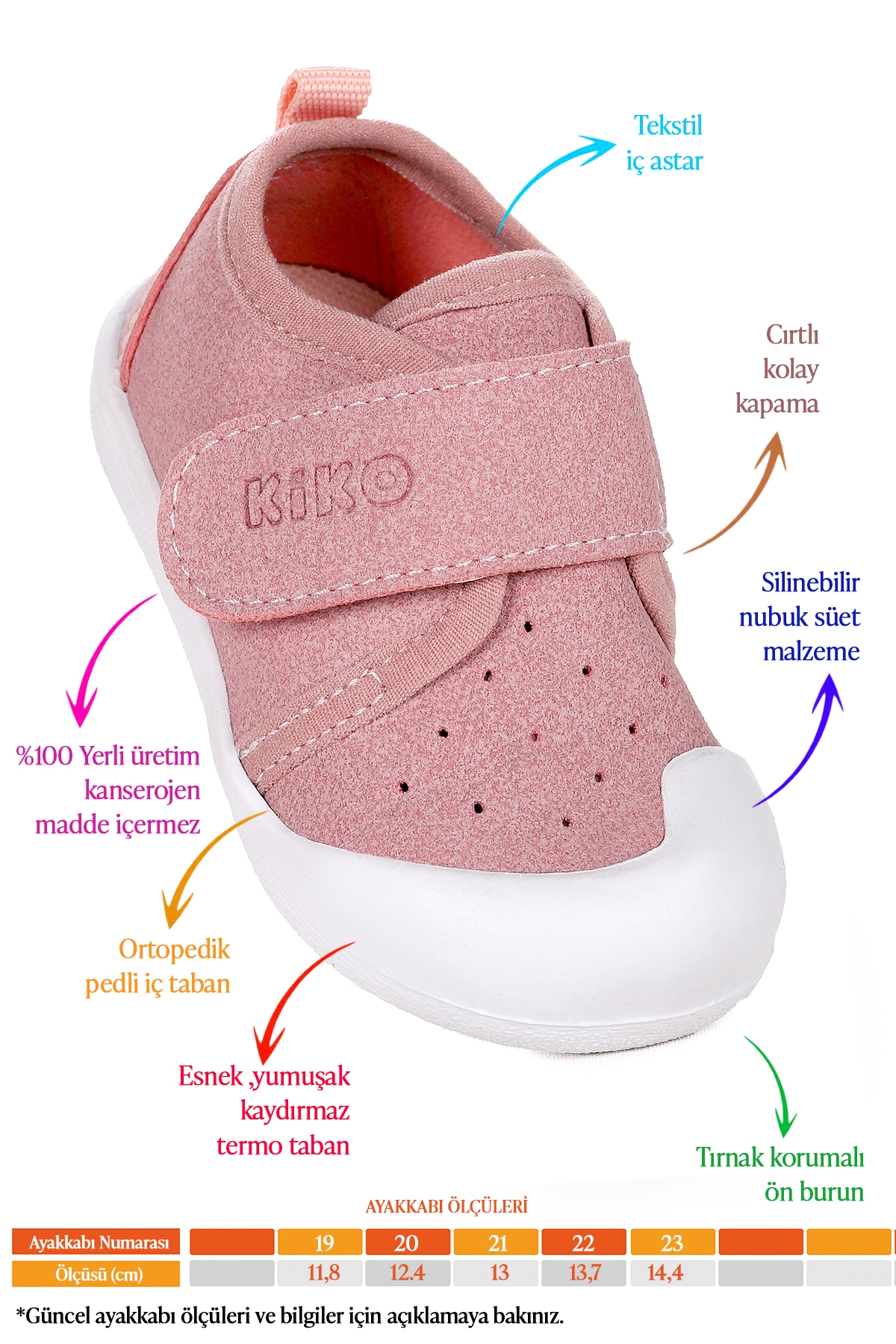 Daffy Cırtlı Kız Bebek İlk Adım Ortopedik Günlük Ayakkabı Pudra - Görsel 3