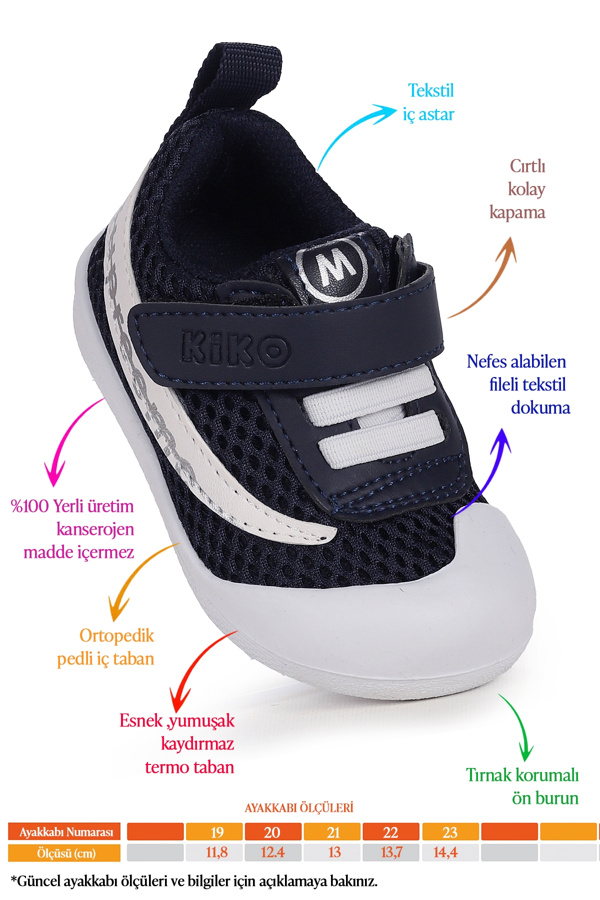 Welti Cırtlı Erkek Bebek İlk Adım Panduf Ayakkabı Lacivert - Görsel 3