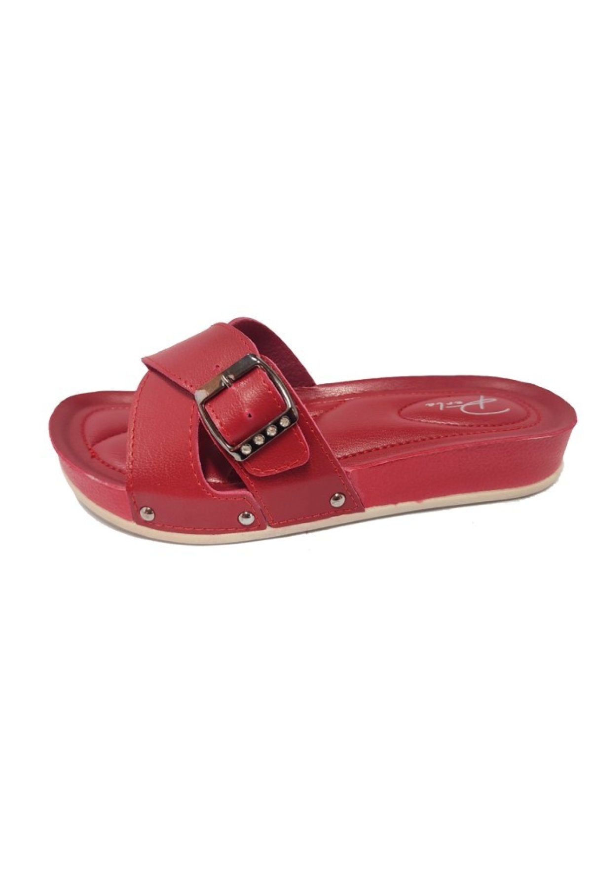 9002-25 Deri Anatomik Çapraz Bantli Kadın Terlik - Görsel 4