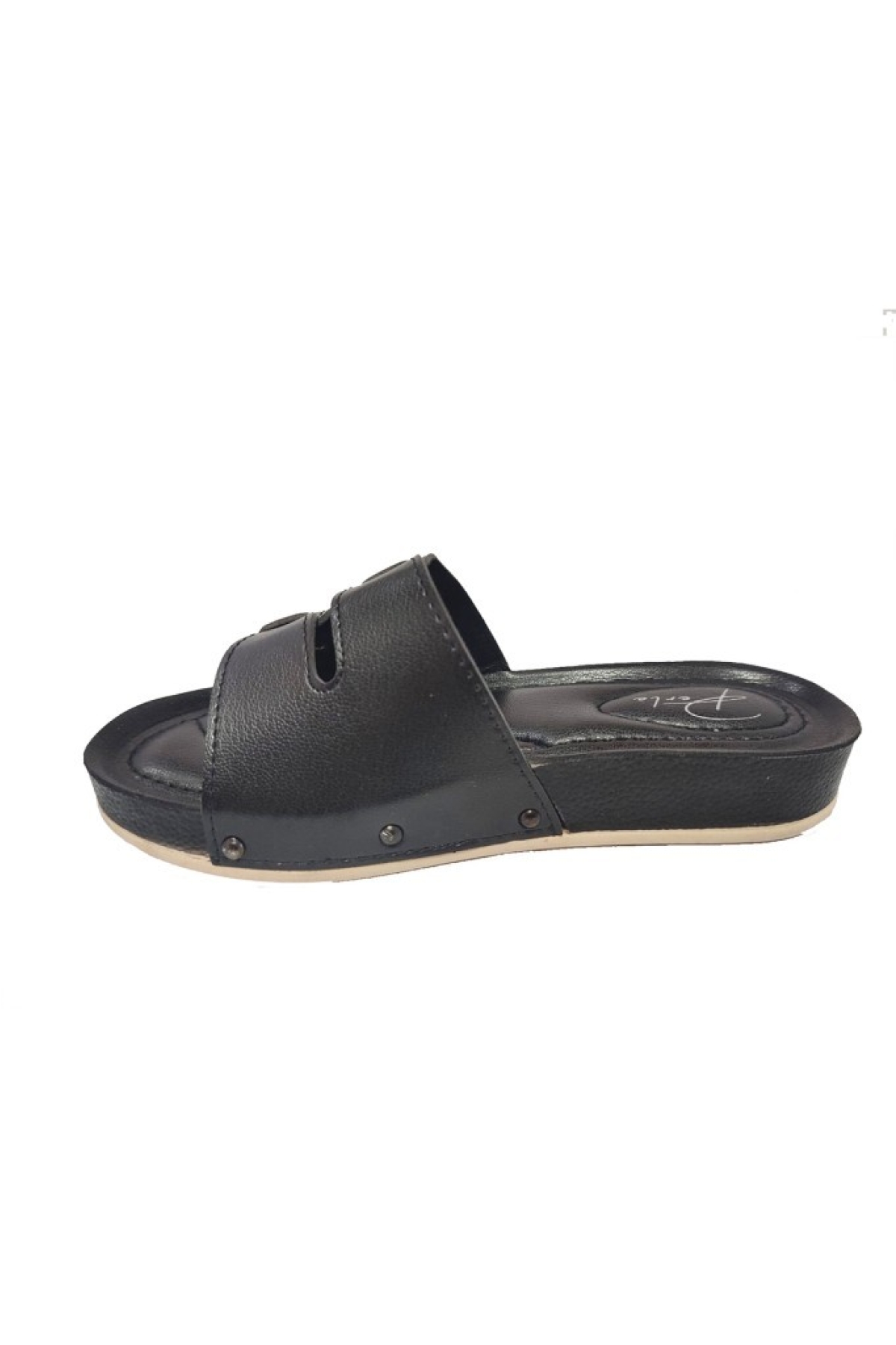 9006-25 Deri Anatomik Çift Bantli Kadın Terlik - Görsel 3