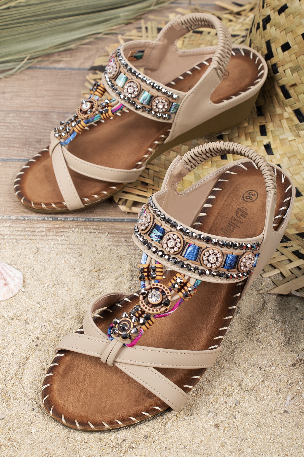Anatolia Anatomik Fashion Taşlı Günlük Kadın Sandalet - Görsel 2