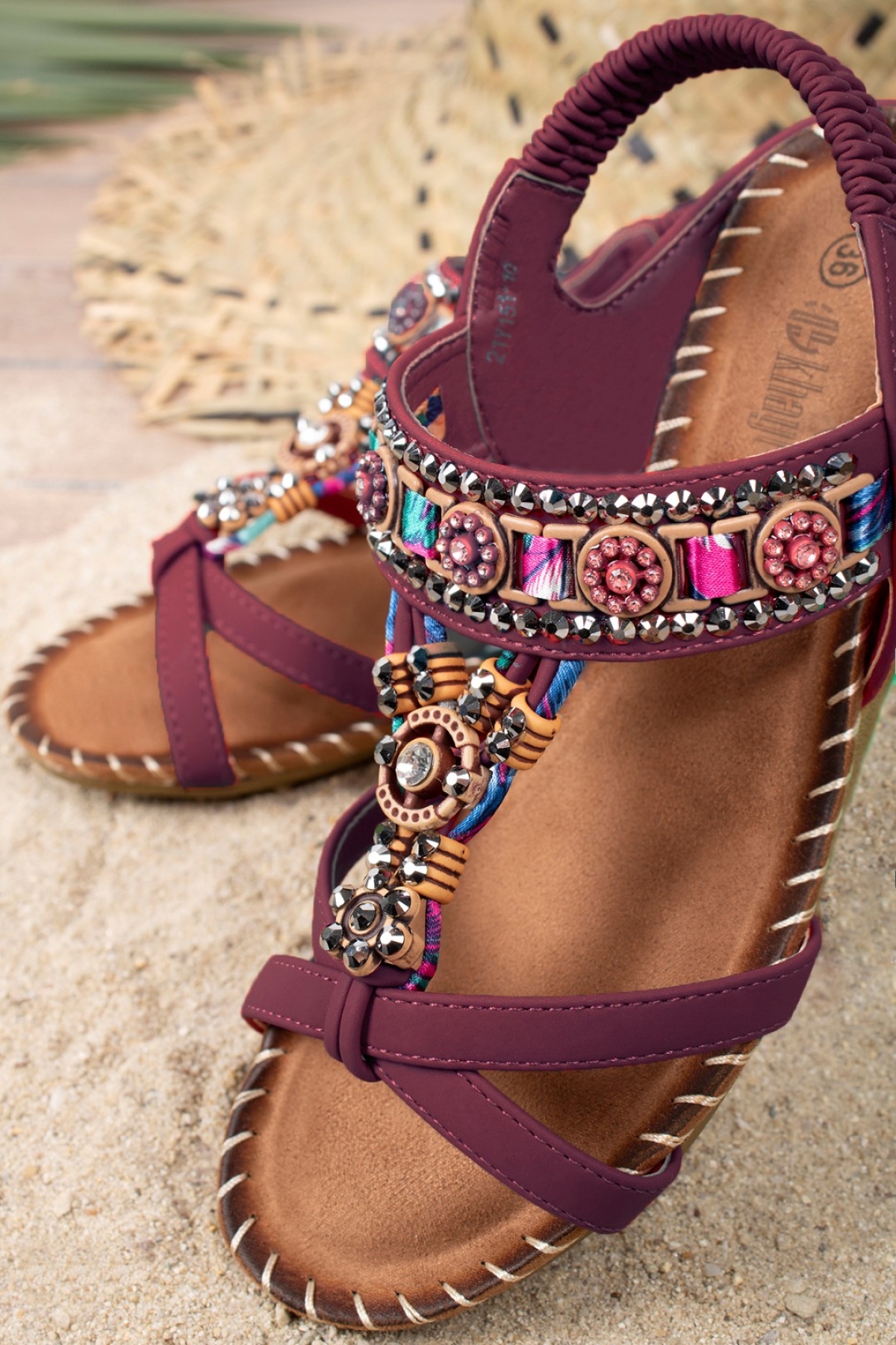 Anatolia Anatomik Fashion Taşlı Günlük Kadın Sandalet - Görsel 3