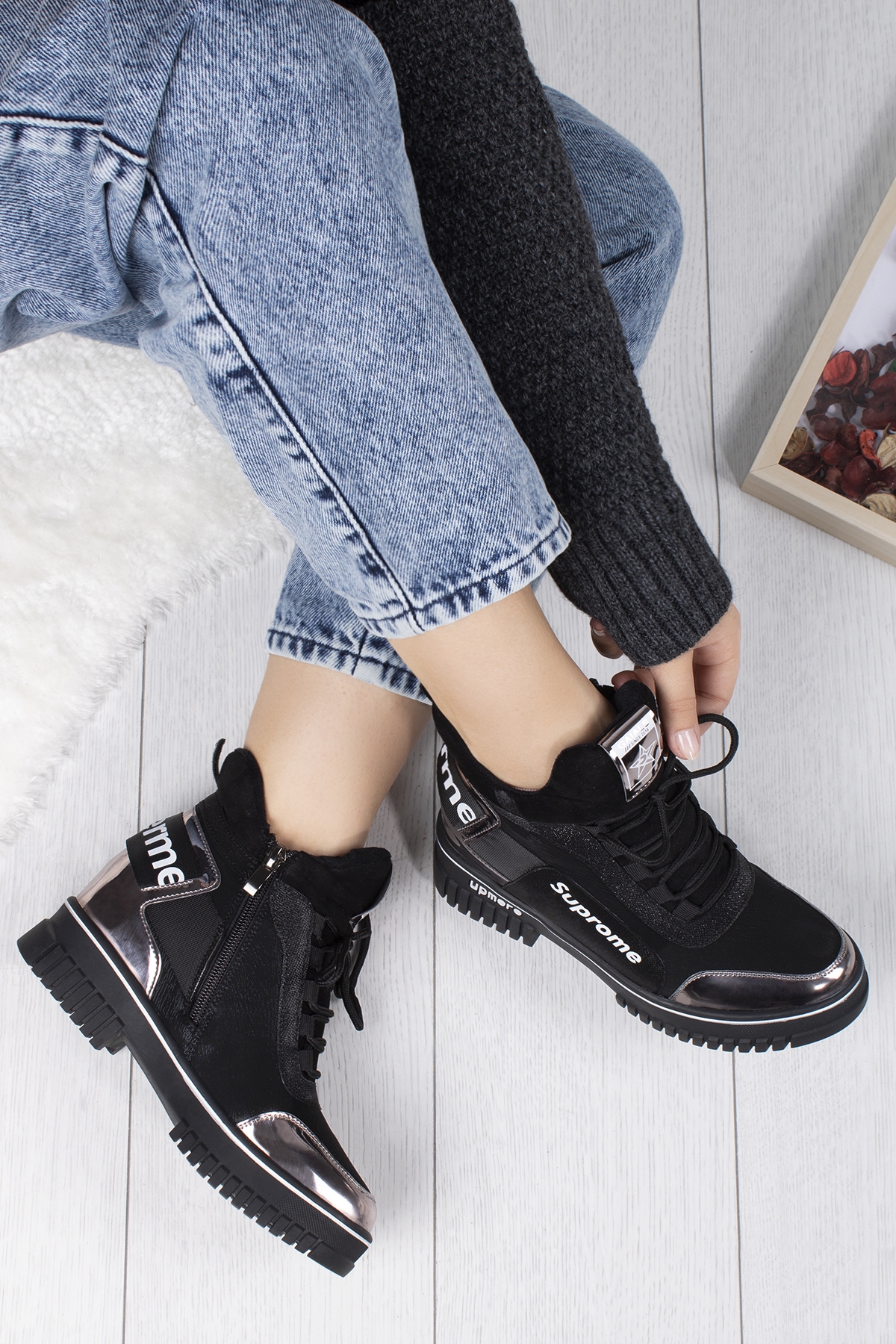 Fashion Suprome Fermuarlı Dolgu Topuk Kadın Bot - Görsel 2