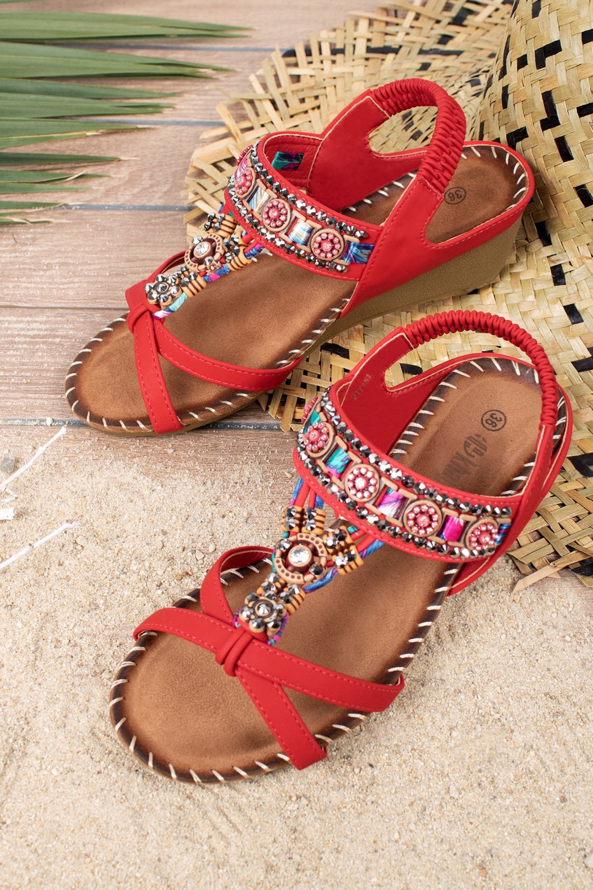 Anatolia Anatomik Fashion Taşlı Günlük Kadın Sandalet - Görsel 2