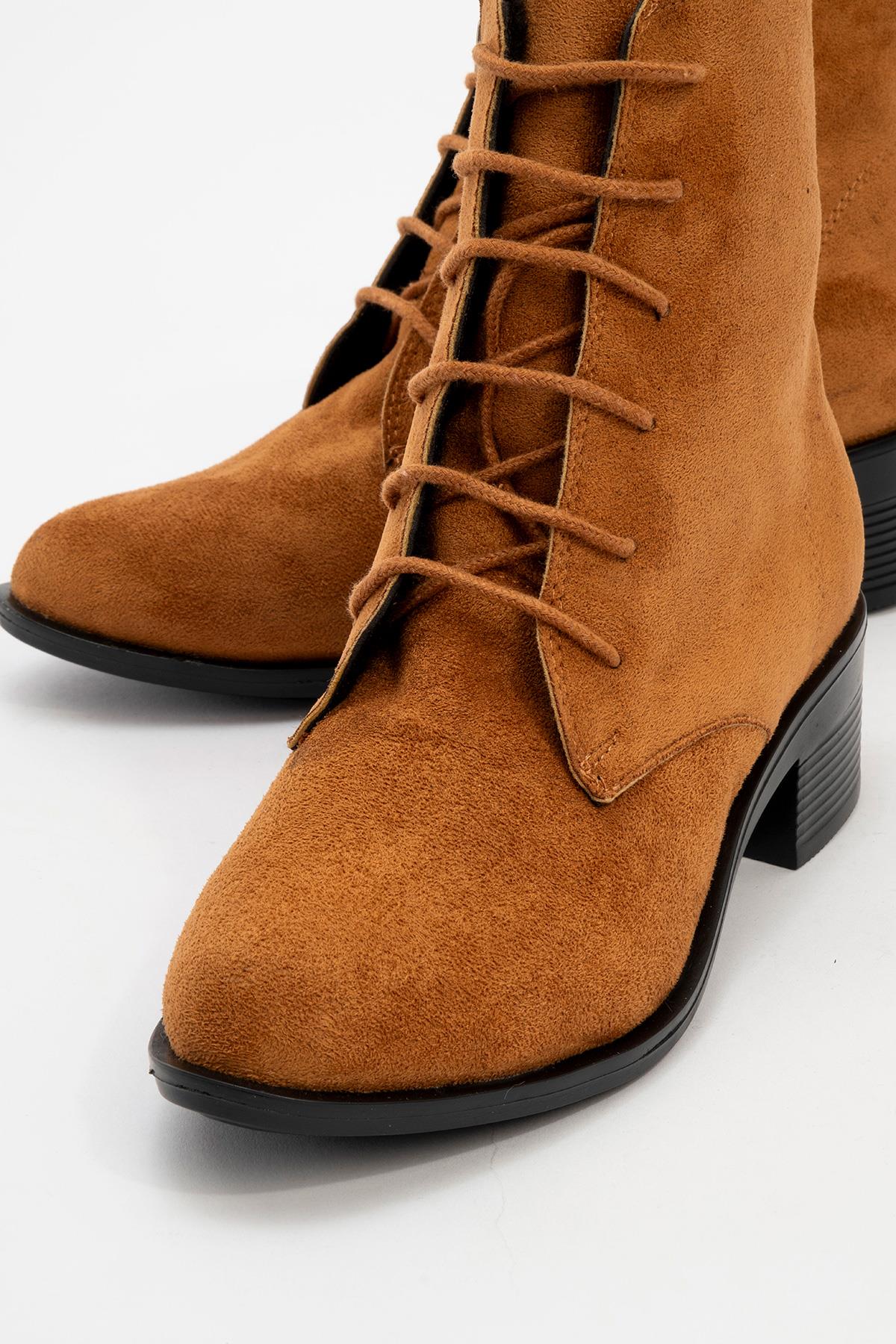 Kadın Yuvarlak Burunlu Bot TABA SÜET - Görsel 4