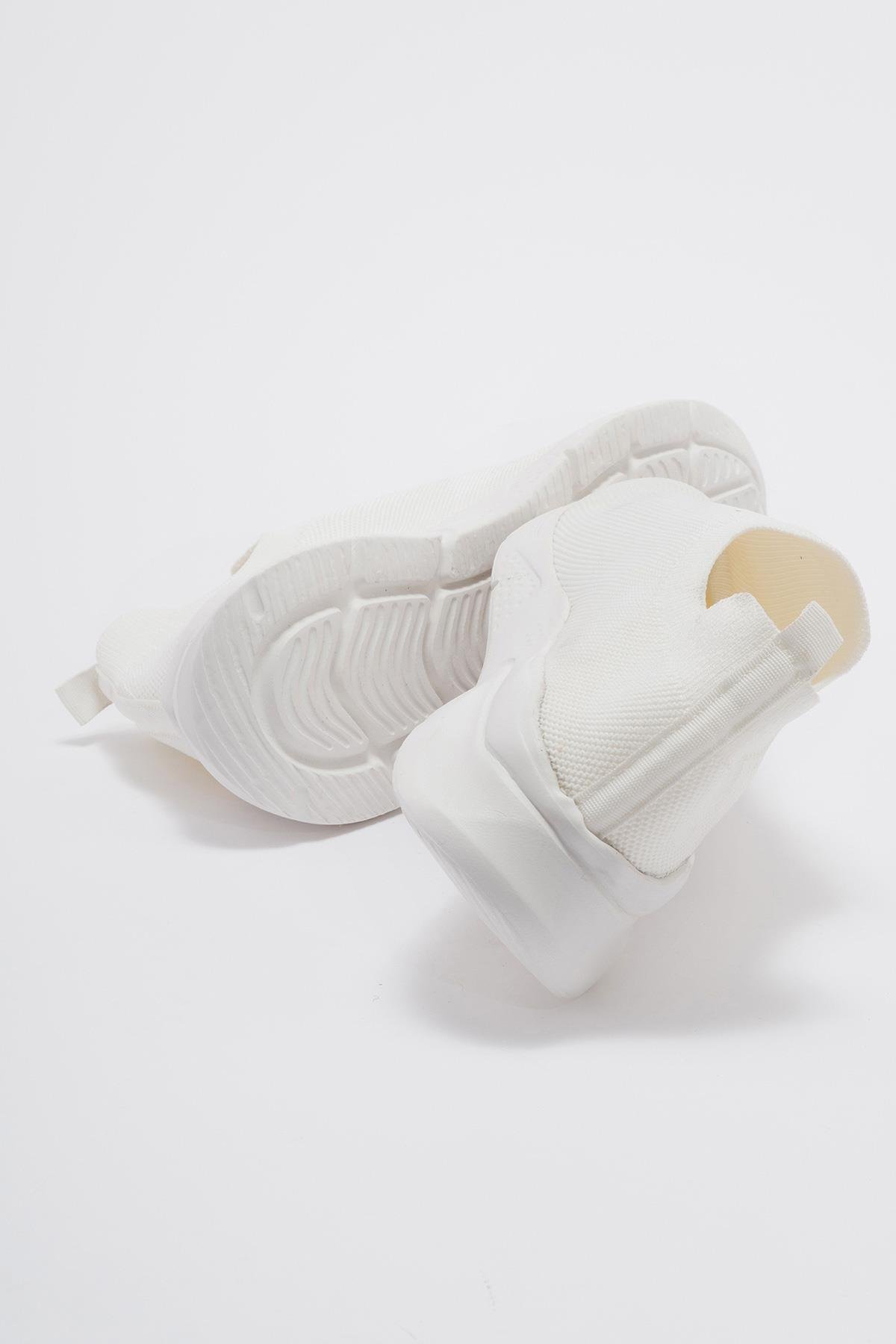 Yüksek Taban Bağcıklı Spor BEYAZ - Görsel 5