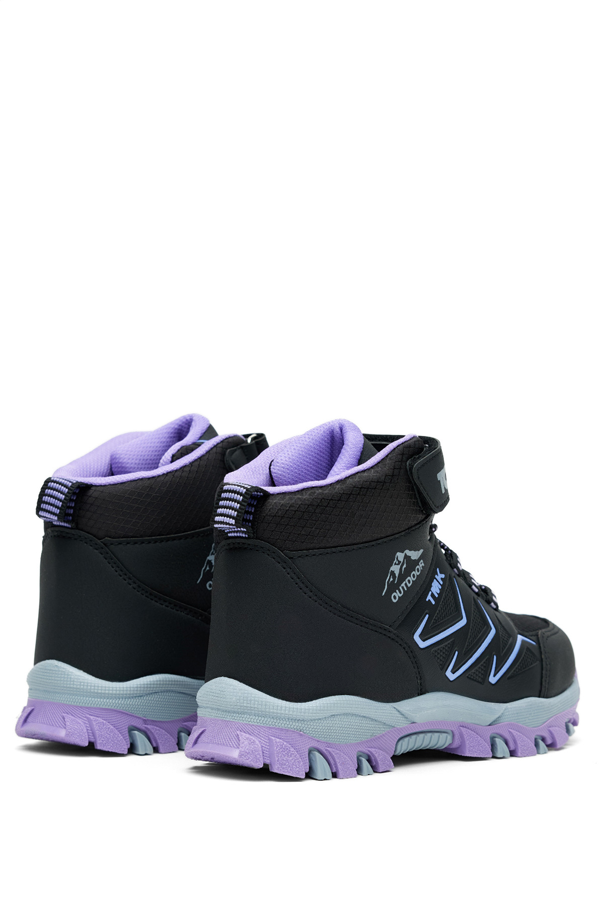 Çocuk Unisex Siyah Lila Rahat Kalıp Renkli Taban Bot - Görsel 3