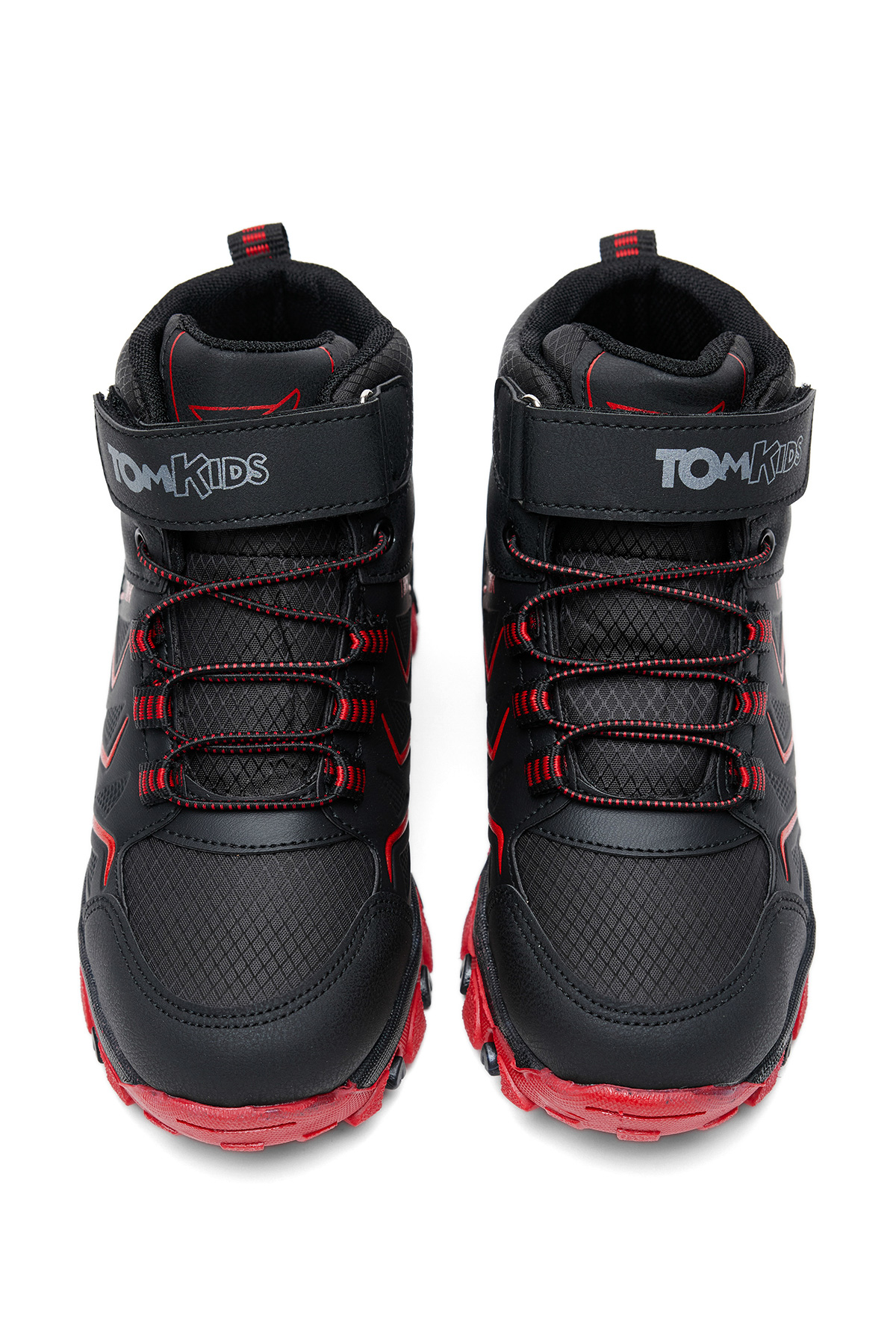 Çocuk Unisex Siyah Kırmızı Rahat Kalıp Renkli Taban Bot - Görsel 4