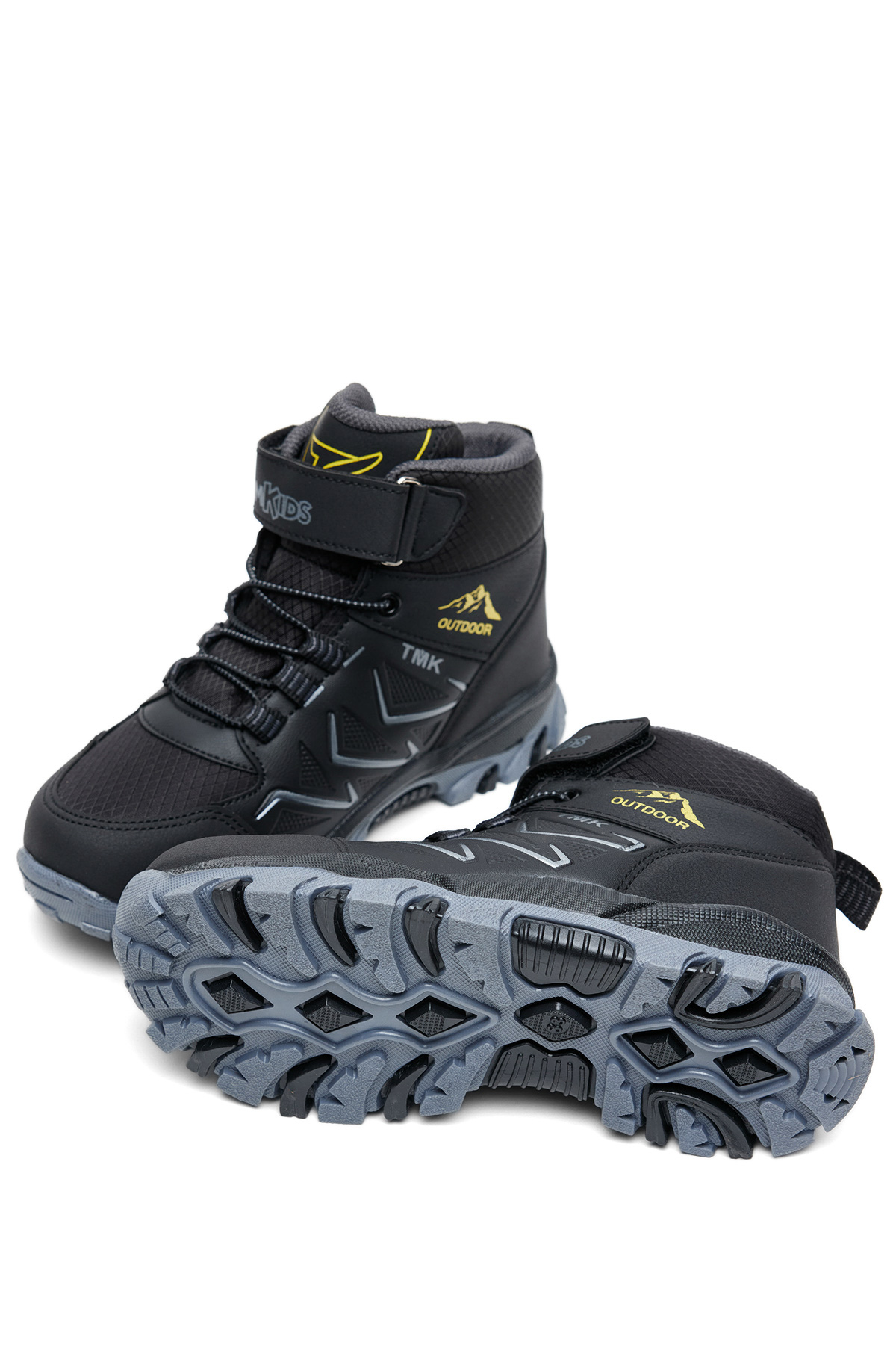 Çocuk Unisex Siyah Füme Rahat Kalıp Renkli Taban Bot - Görsel 6