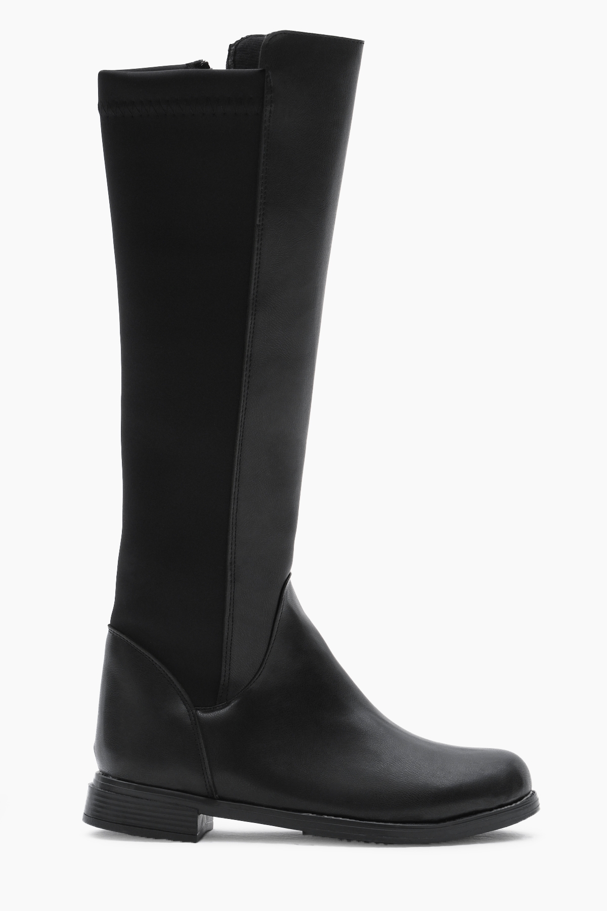 Kadın Siyah Termo Taban Arkası Streç Fermuarlı Çizme - Görsel 2