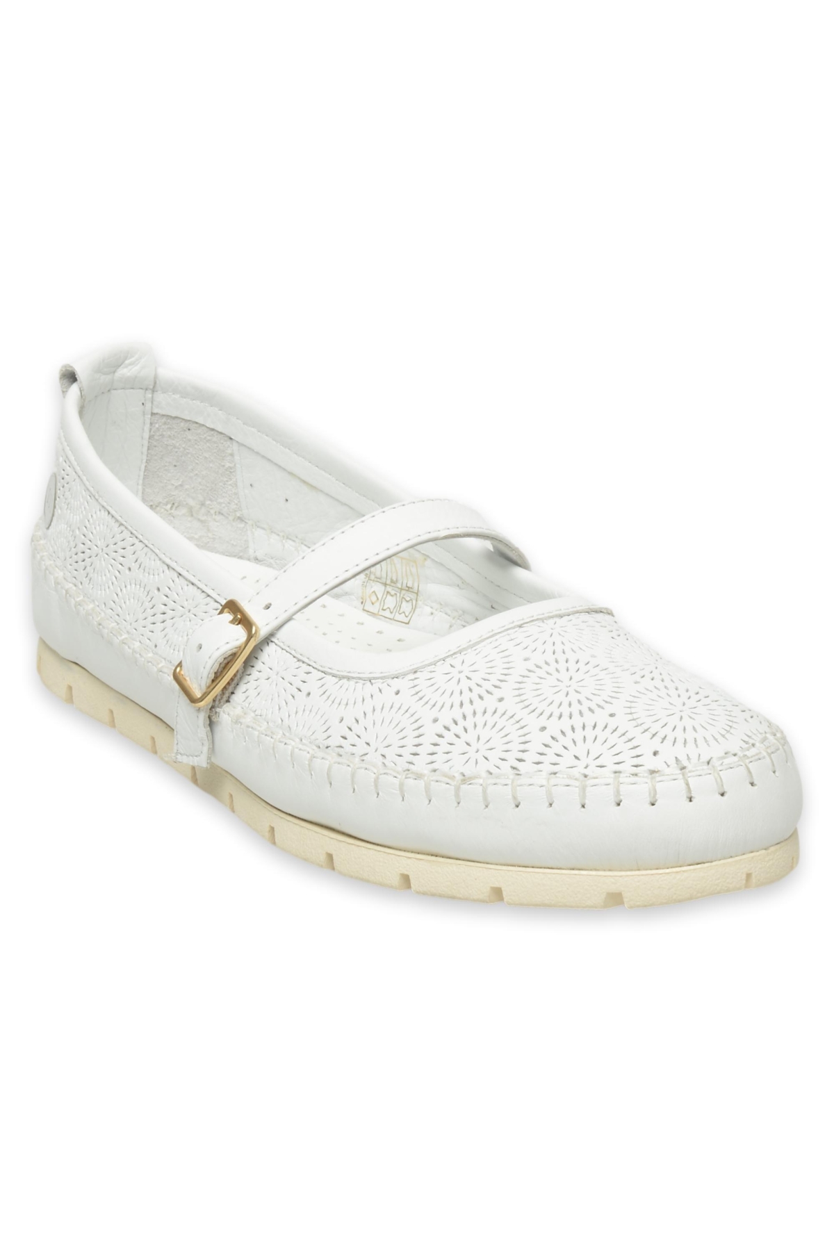 D25Ya-775 Günlük Beyaz Kadın Babet - Görsel 2