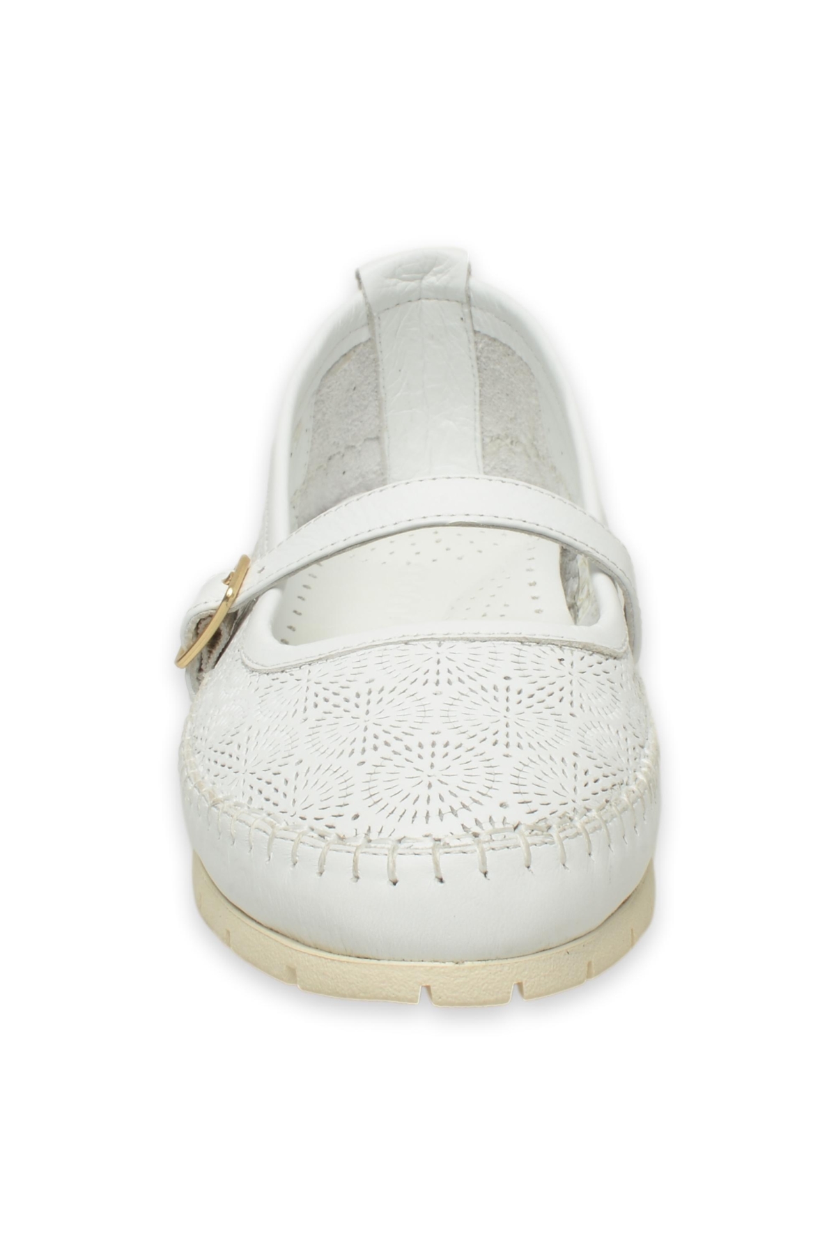 D25Ya-775 Günlük Beyaz Kadın Babet - Görsel 4