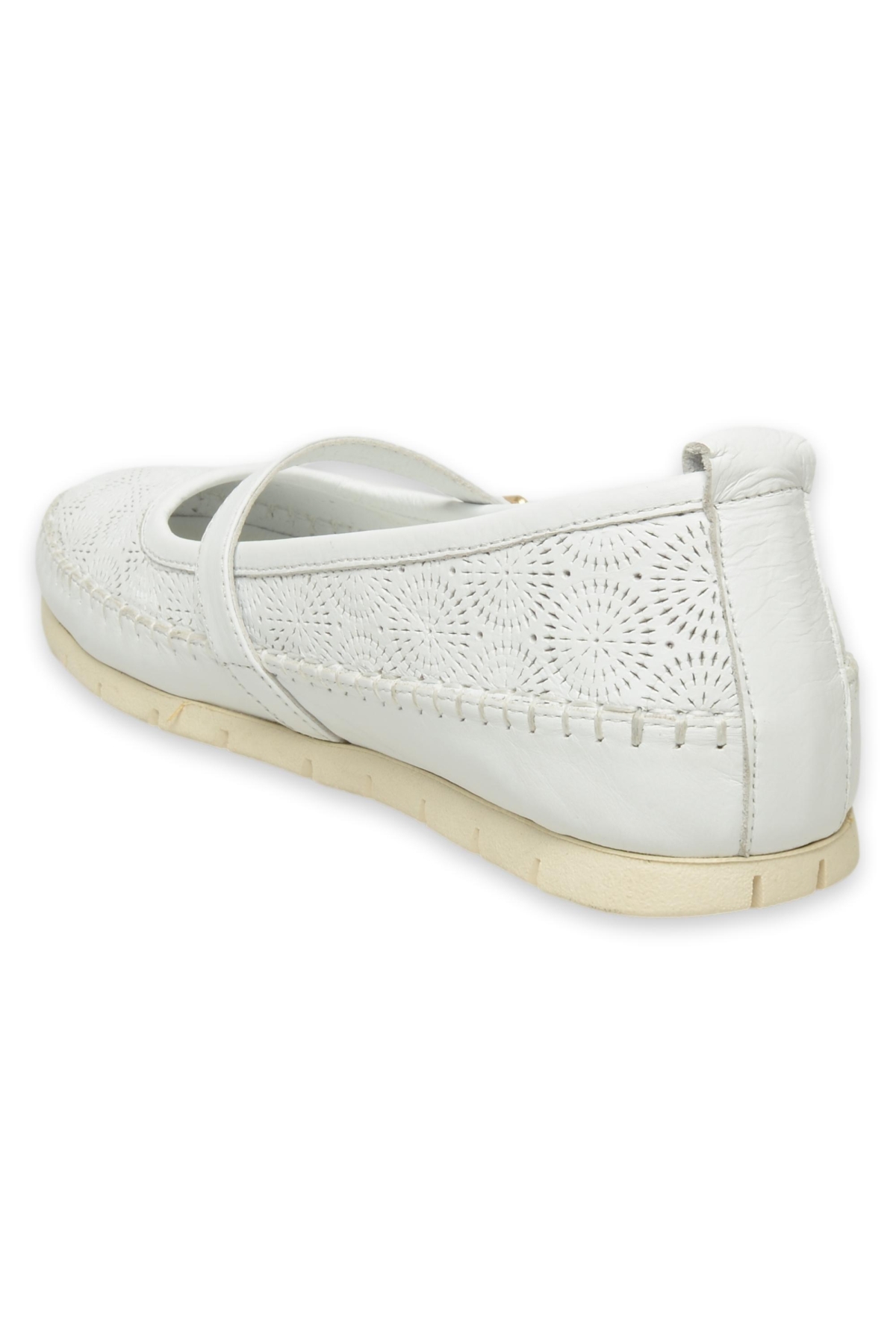 D25Ya-775 Günlük Beyaz Kadın Babet - Görsel 5