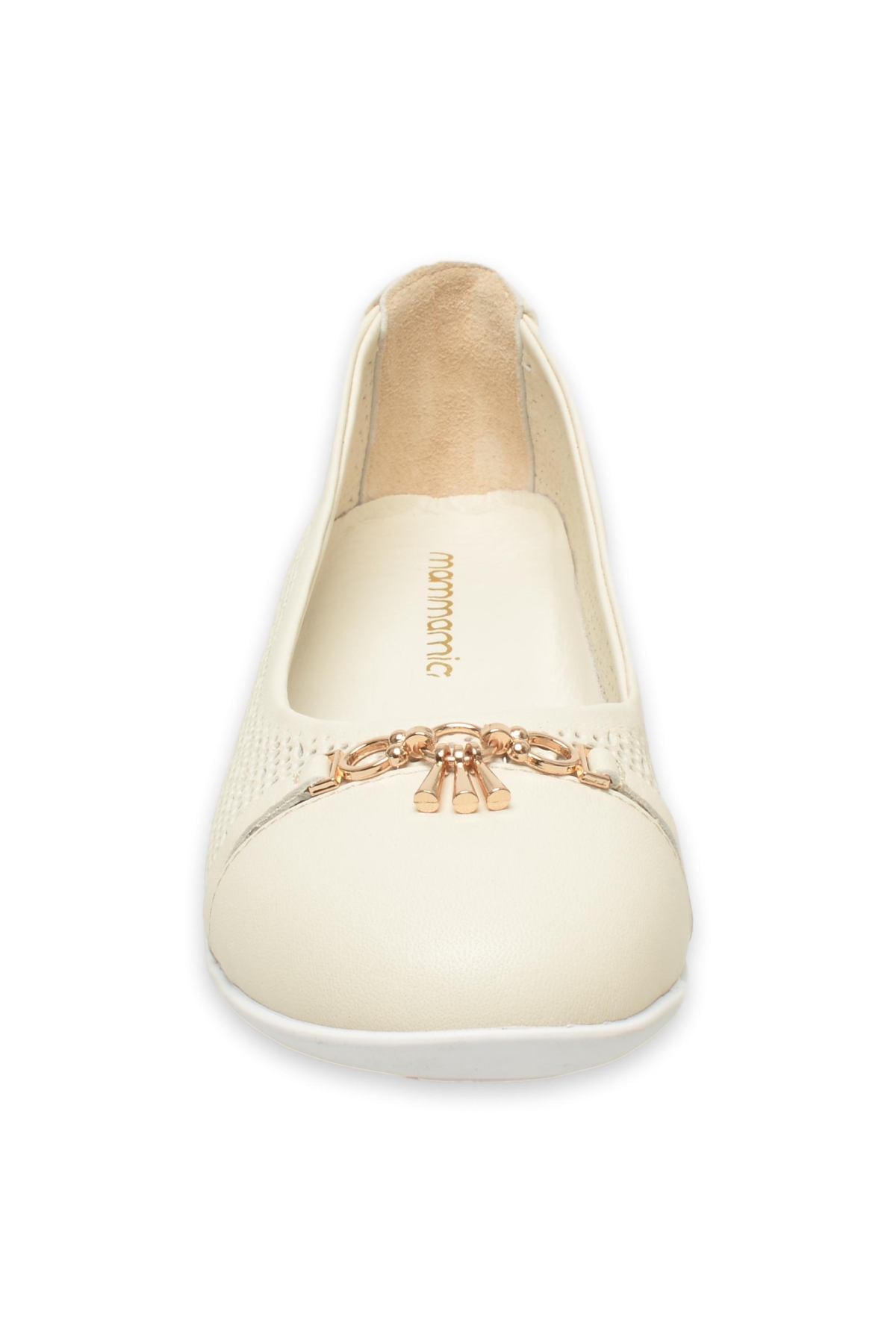 D25Ya-7115 Günlük Krem Kadın Babet - Görsel 4