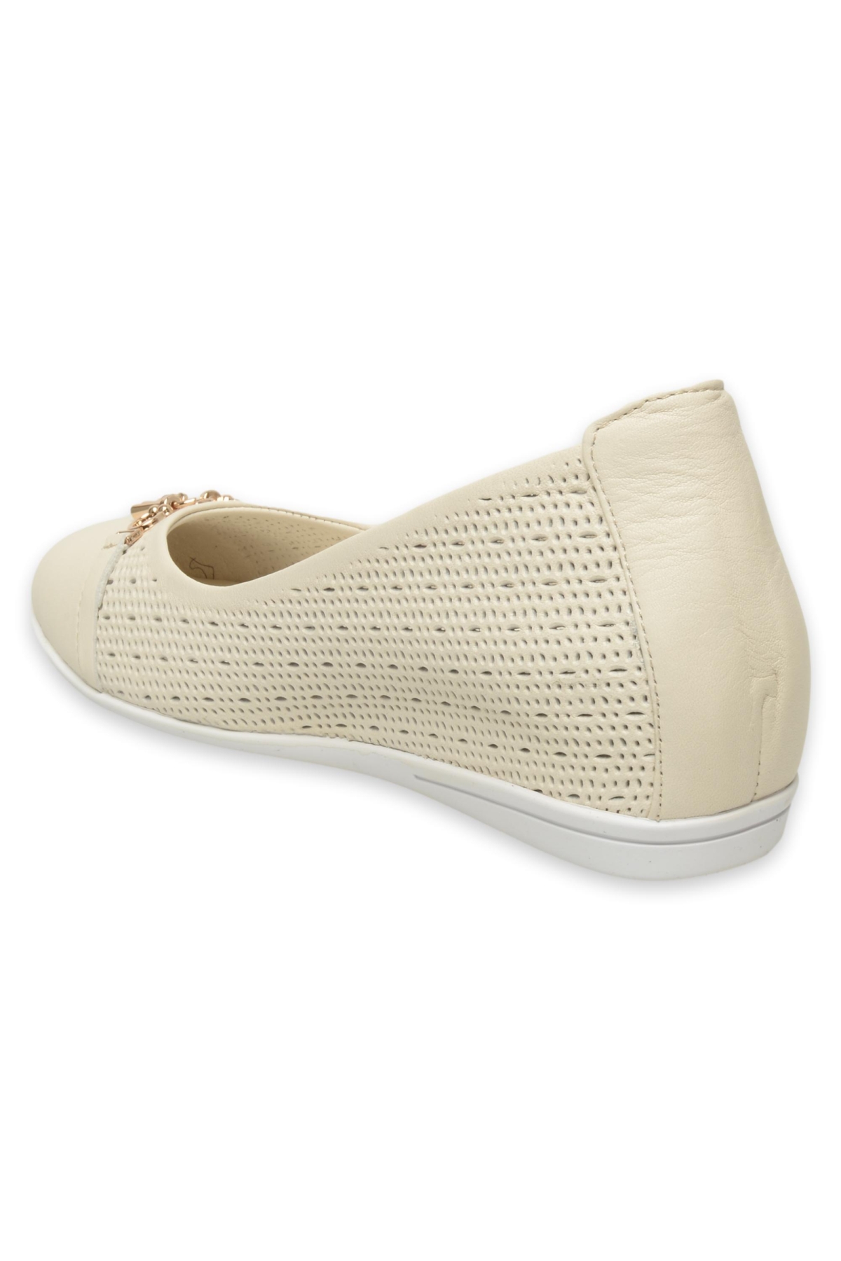 D25Ya-7115 Günlük Krem Kadın Babet - Görsel 5