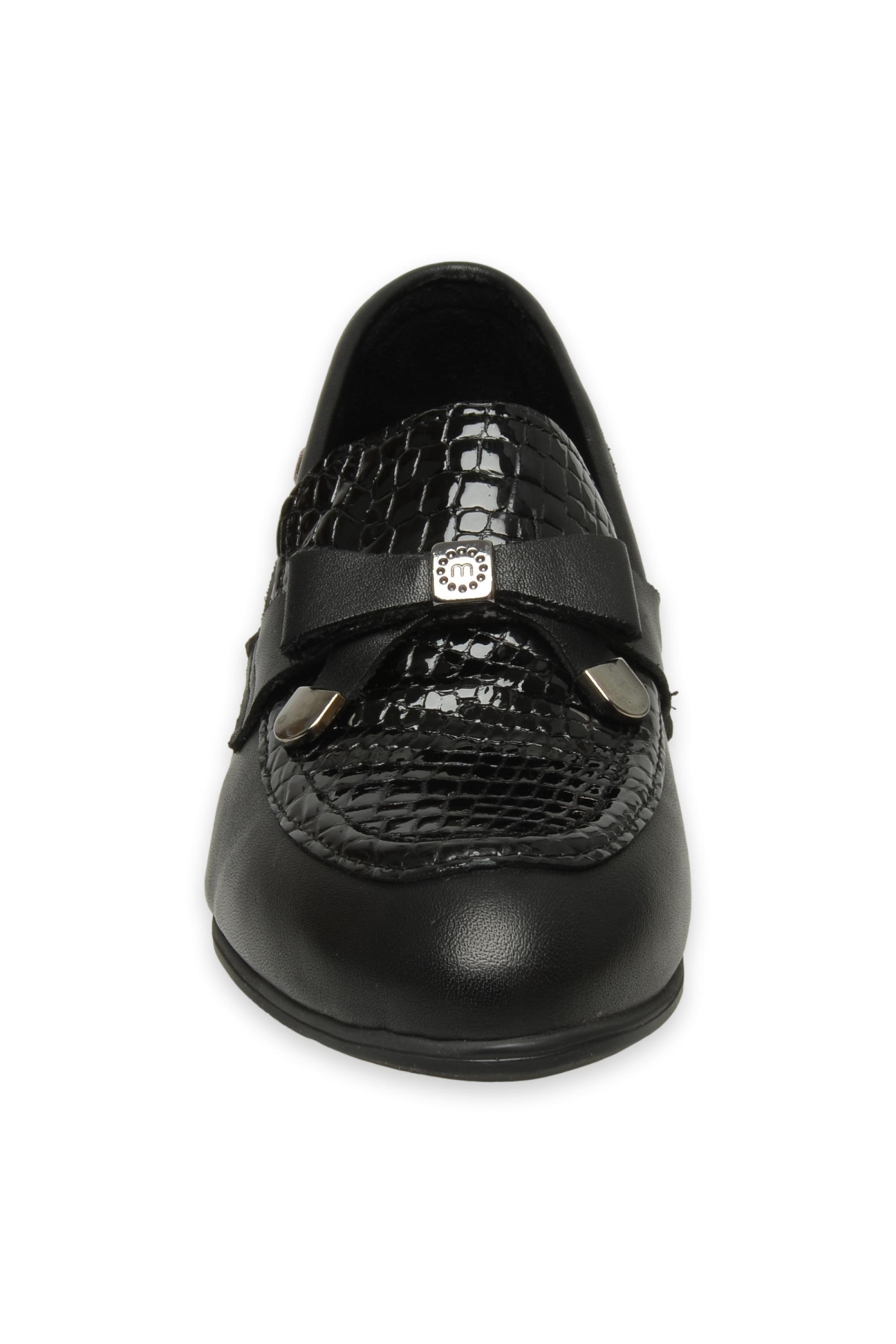 D25Ya-3365 Günlük Kalin Topuklu Siyah Rugan Kadın Ayakkabı - Görsel 4